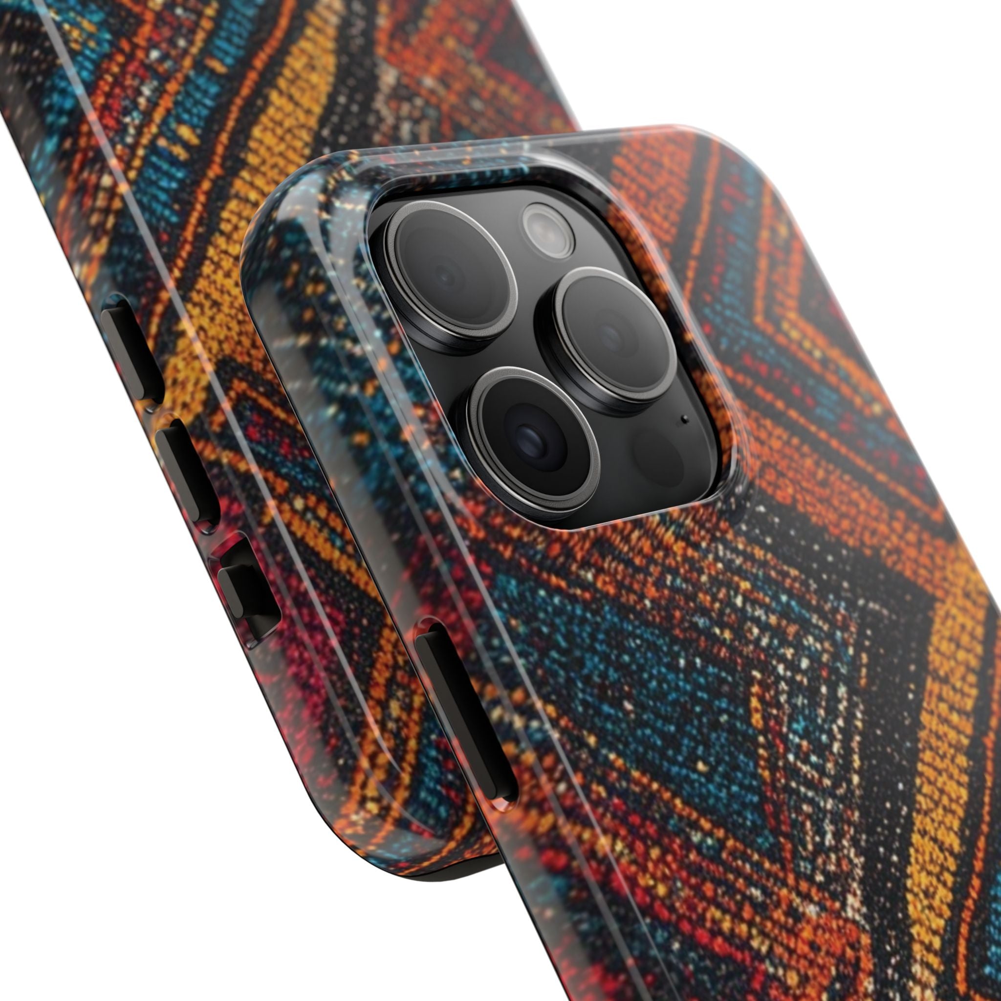 Tough Phone Case — Boho Geometric Rug Pattern, Protective iPhone Cover
