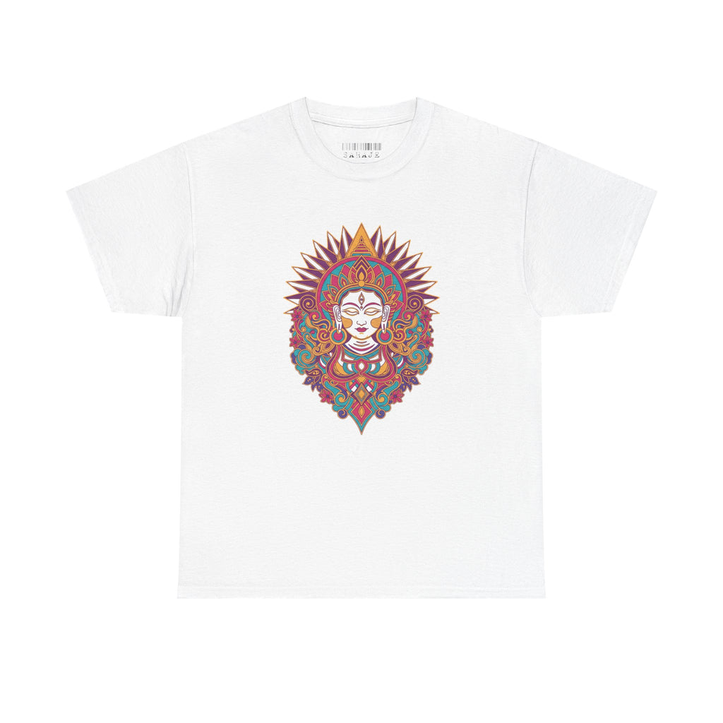 Spiritual Goddess Sun Mandala Tee — Colorful Boho Yoga T‑Shirt