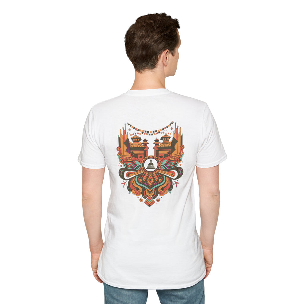 Festival Temple Graphic T-Shirt — Autumn Tribal Shrine Design