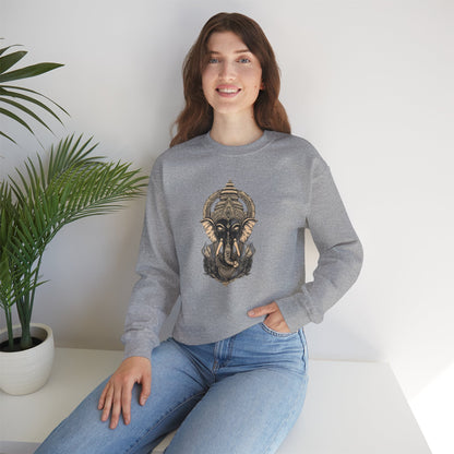 Elephant Mandala Crewneck Sweatshirt — Spiritual Indian-Inspired Graphic