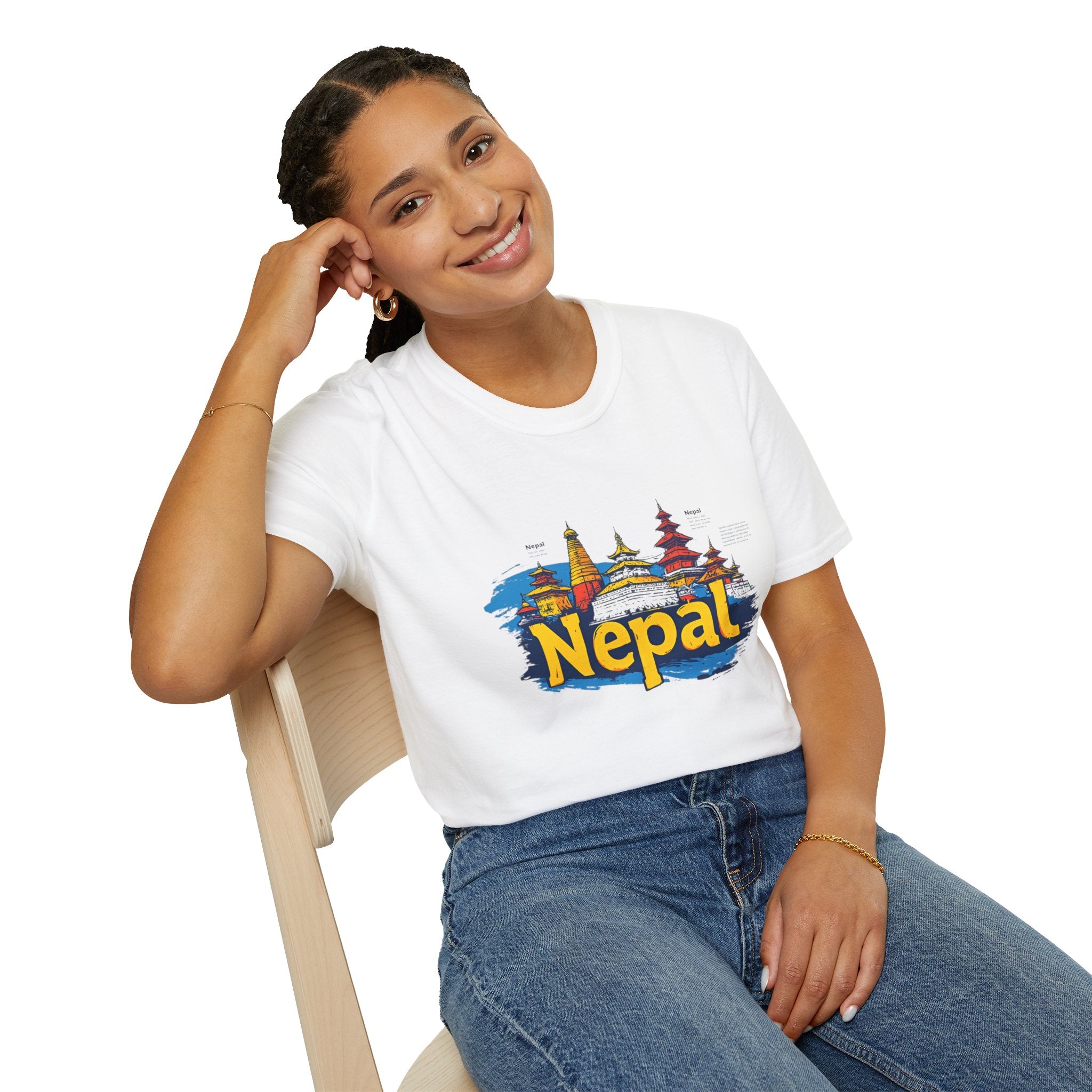 Nepal Temple Skyline T-Shirt – Nepali Cultural Heritage Graphic Tee, Travel & Spiritual Design