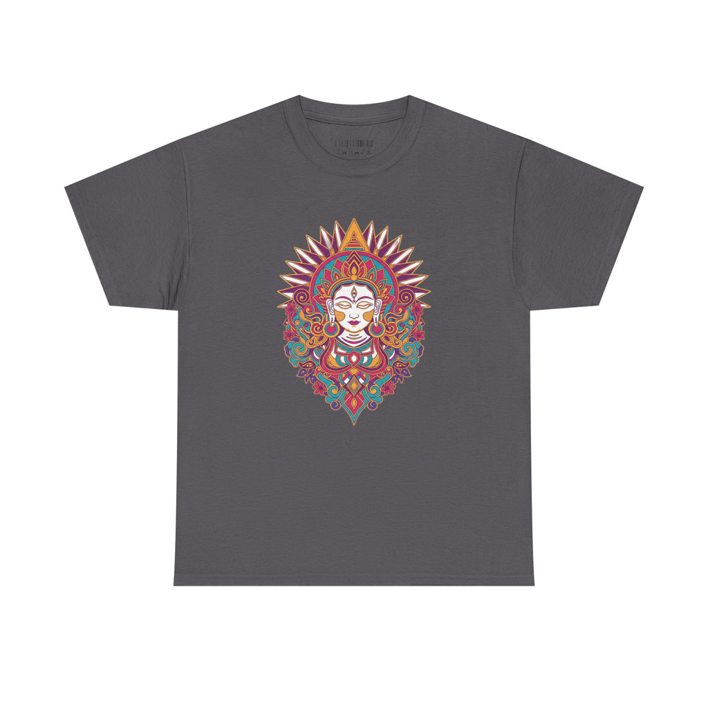 Spiritual Goddess Sun Mandala Tee — Colorful Boho Yoga T‑Shirt