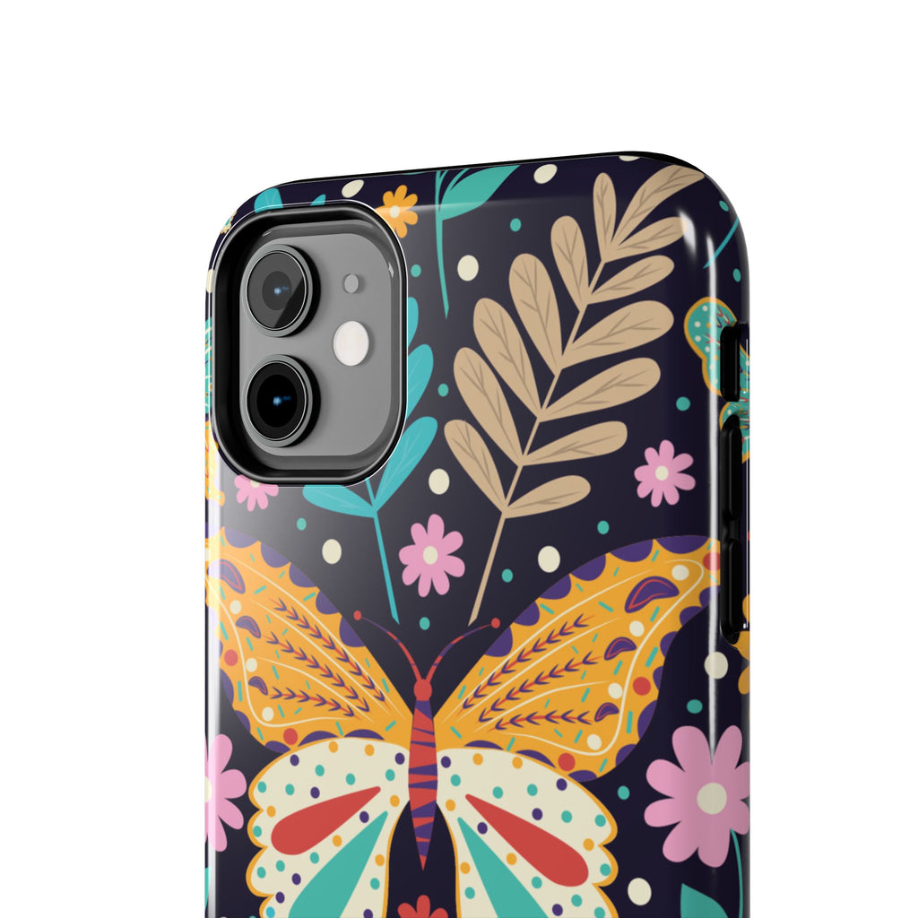 Floral Butterfly Tough Phone Case — Colorful Garden Protective Cover