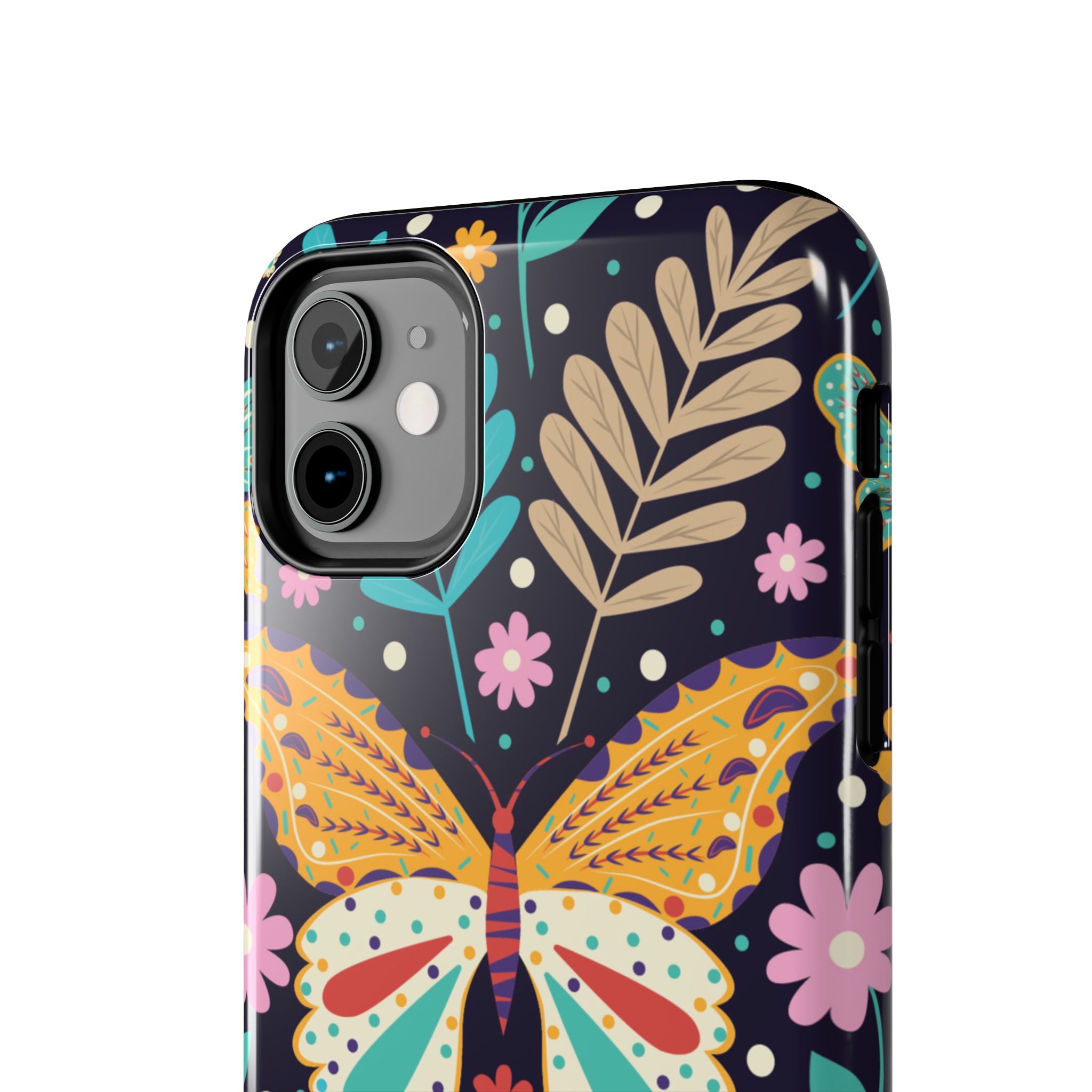 Floral Butterfly Tough Phone Case — Colorful Garden Protective Cover