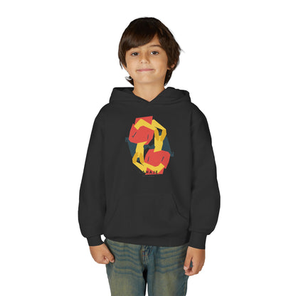 Youth Hoodie with Geometric Squirrel Art – 'Squirrel' Colorful Kids Pullover
