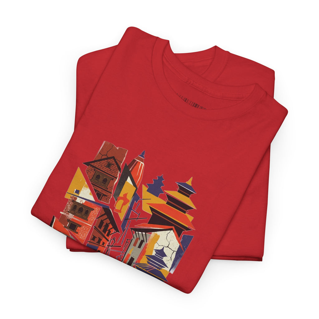 Cityscape Abstract Tee — Colorful Urban Architecture Graphic T‑Shirt