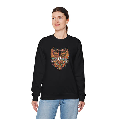 Vintage Tribal Fox Sweatshirt — Geometric Forest Animal Crewneck