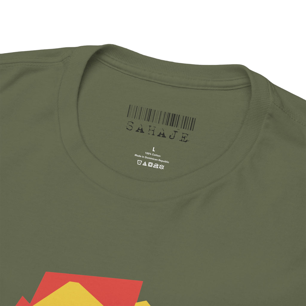 Foxes in Hexagon Graphic Tee — Minimal Geometric Animal Shirt