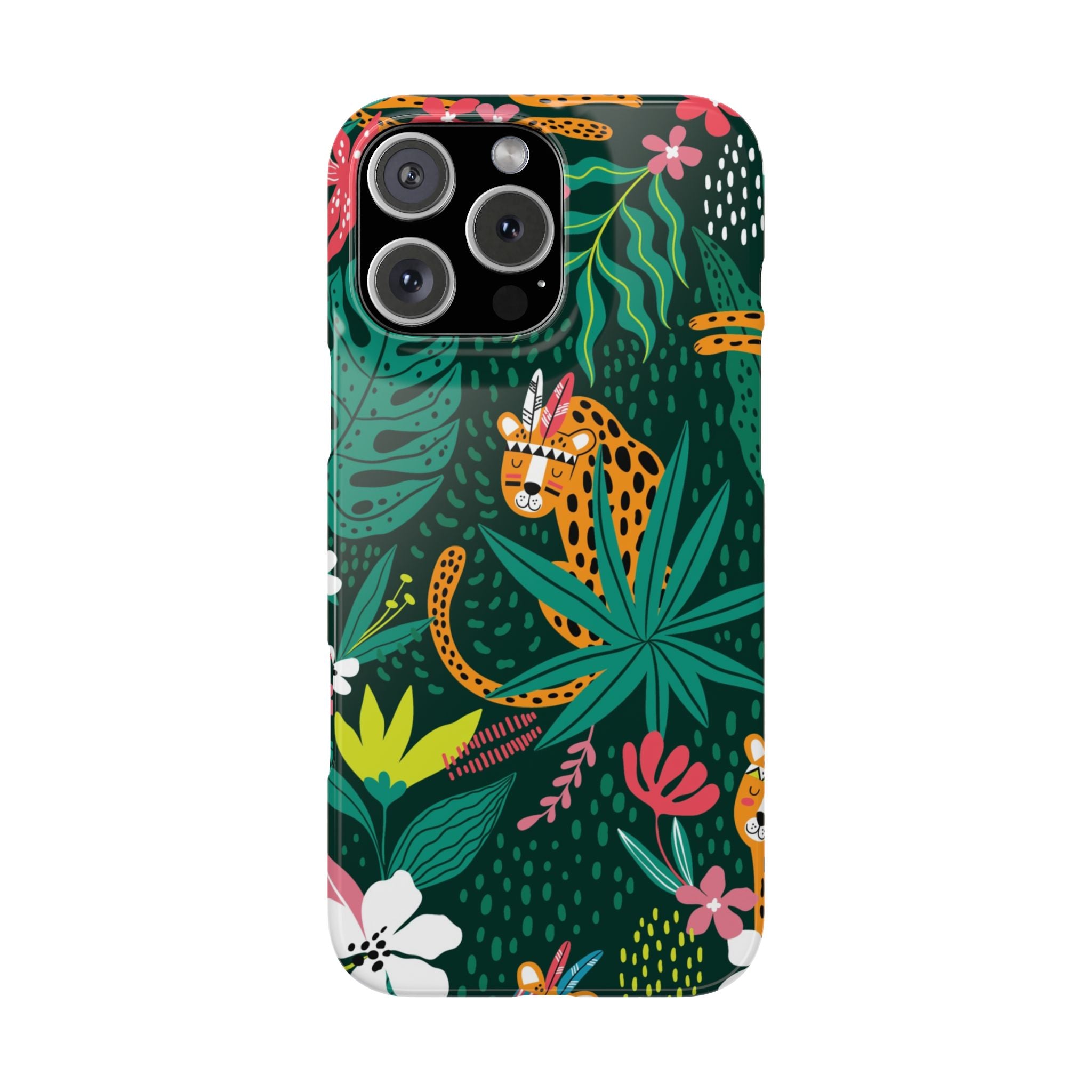 Slim Phone Case — Tropical Jungle Leopard Floral Pattern (Slim Protective Phone Cover)