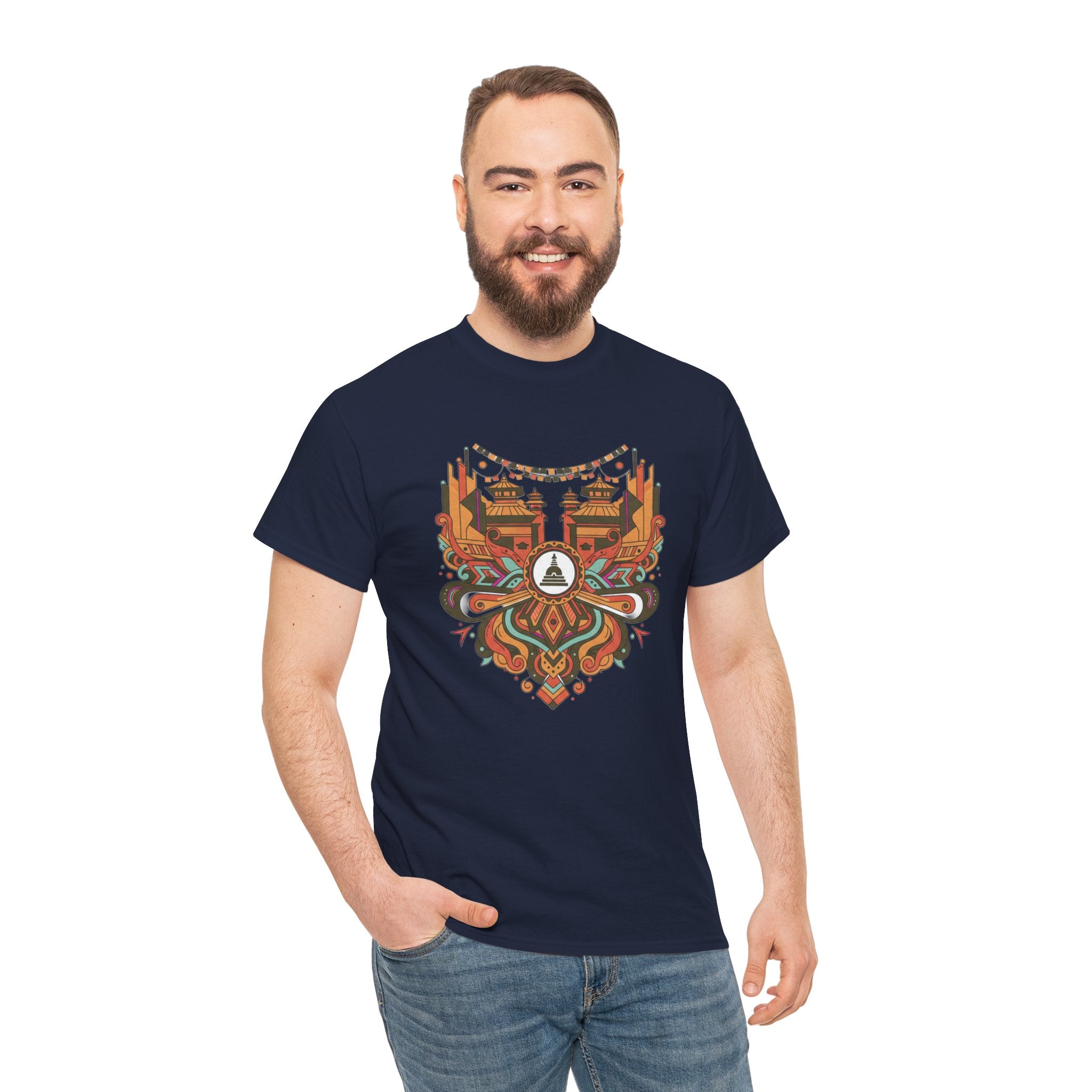 Mandala Cityscape Tee — Boho Urban Art Graphic T-Shirt