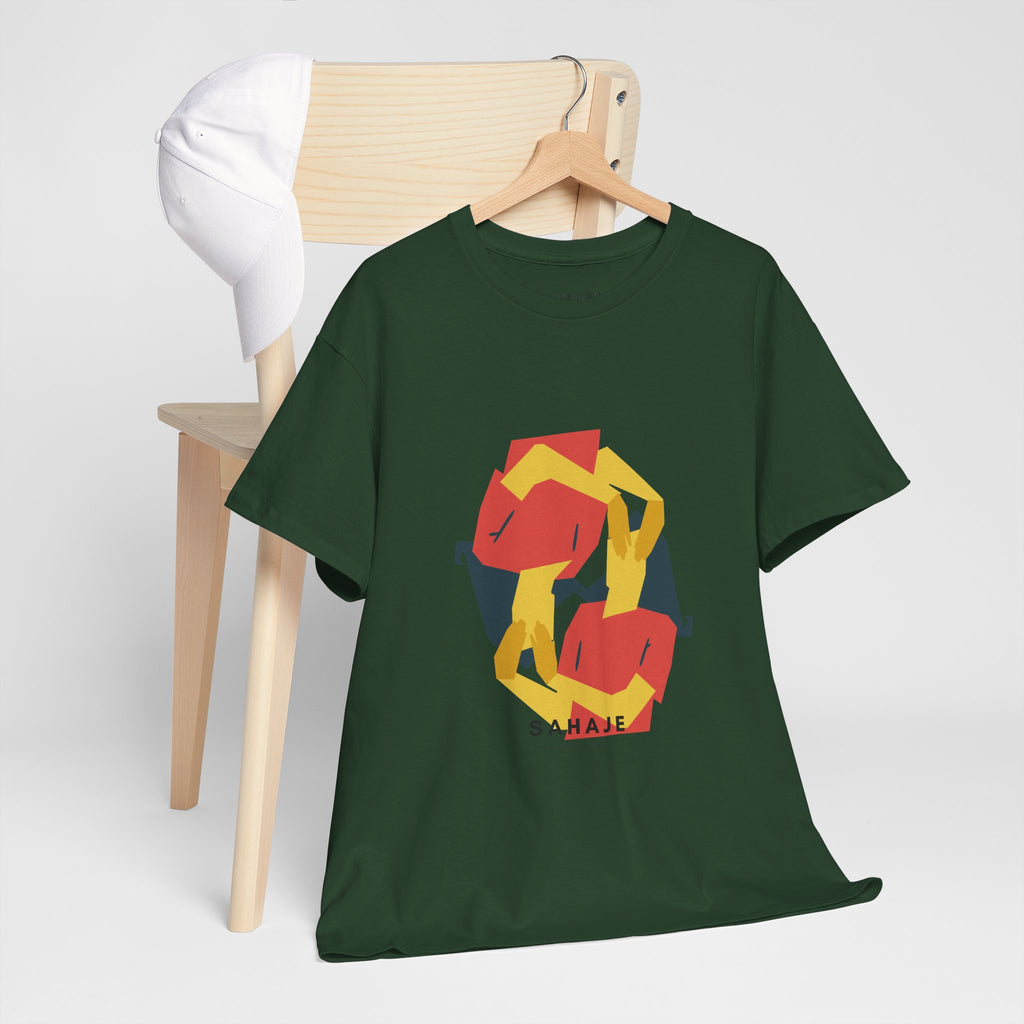 Geometric Fox Tee — Stylized Red & Yellow Fox Illustration T-Shirt