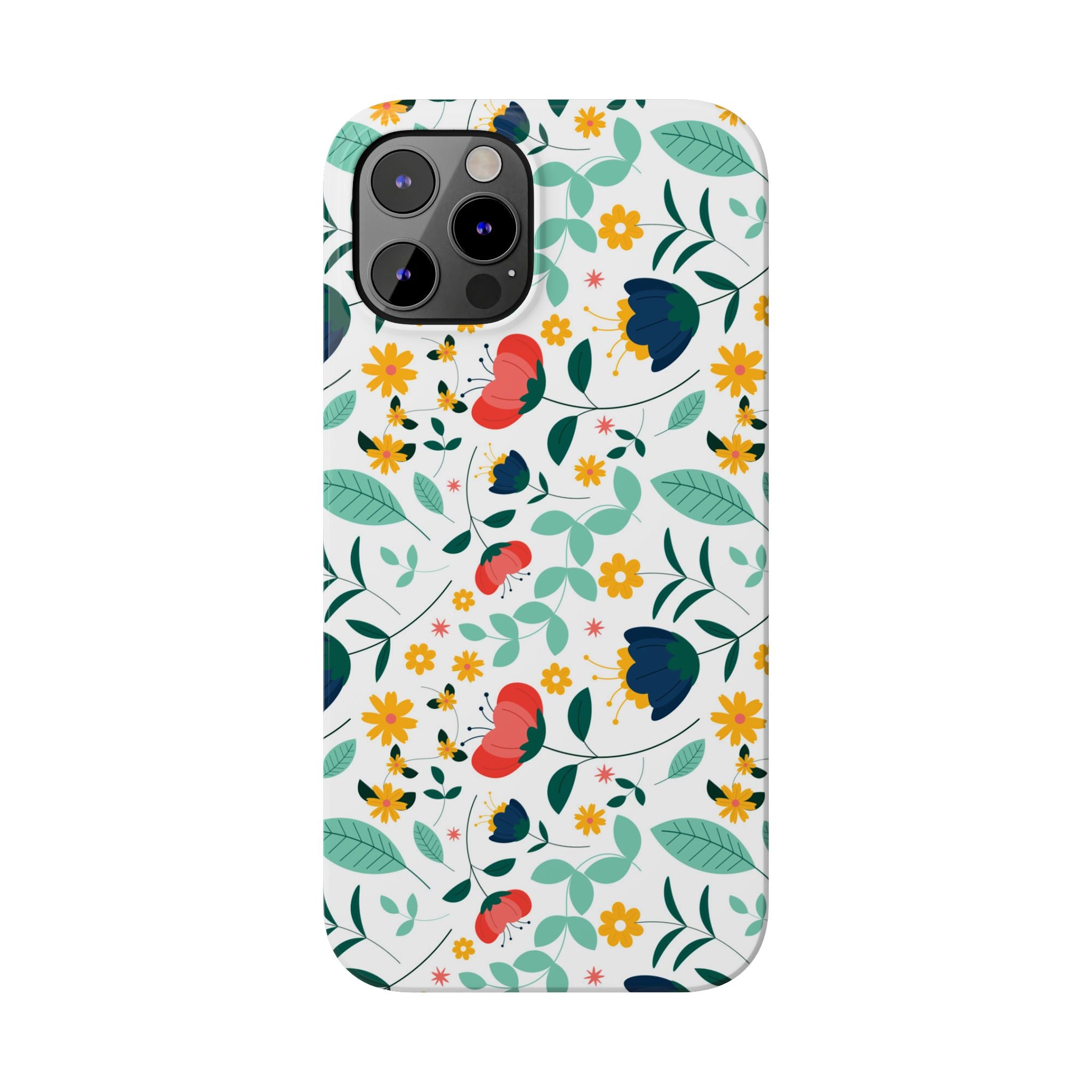 Floral Slim Phone Case — Colorful Folk Flower Pattern