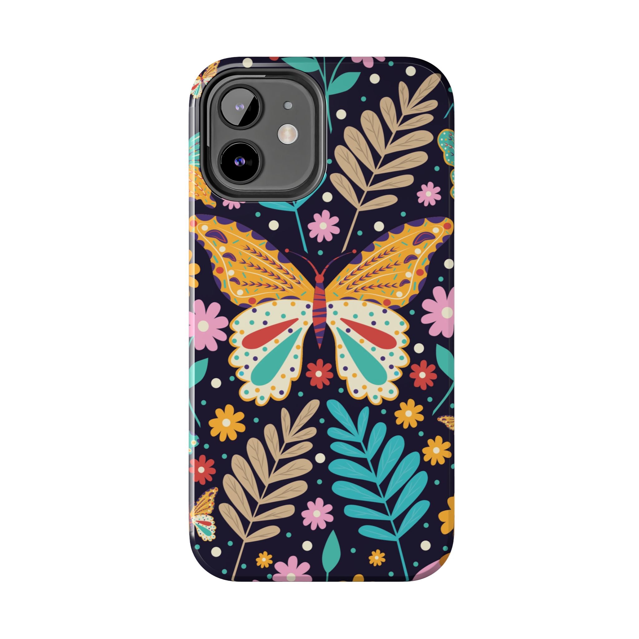 Floral Butterfly Tough Phone Case — Colorful Garden Protective Cover