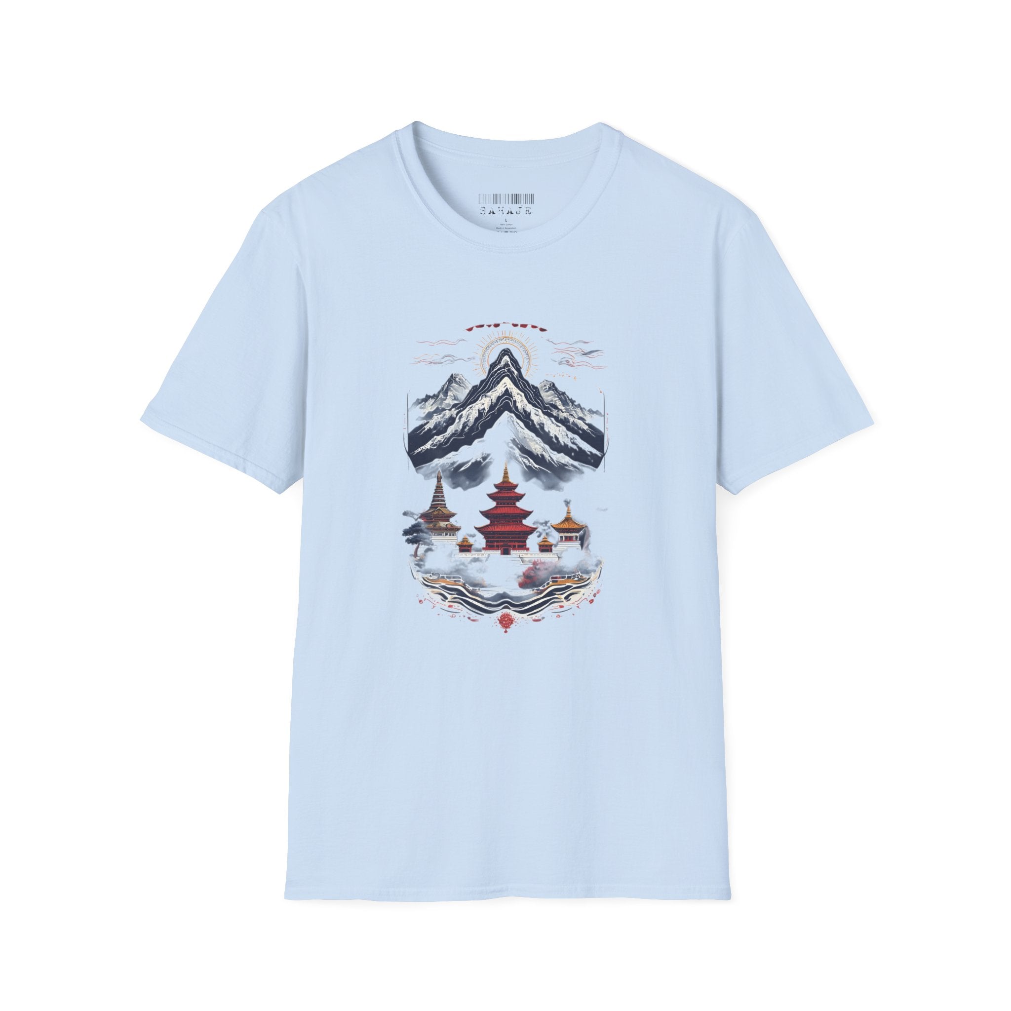 Asian Landscape T-Shirt — Mountain Pagoda Scenic Tee