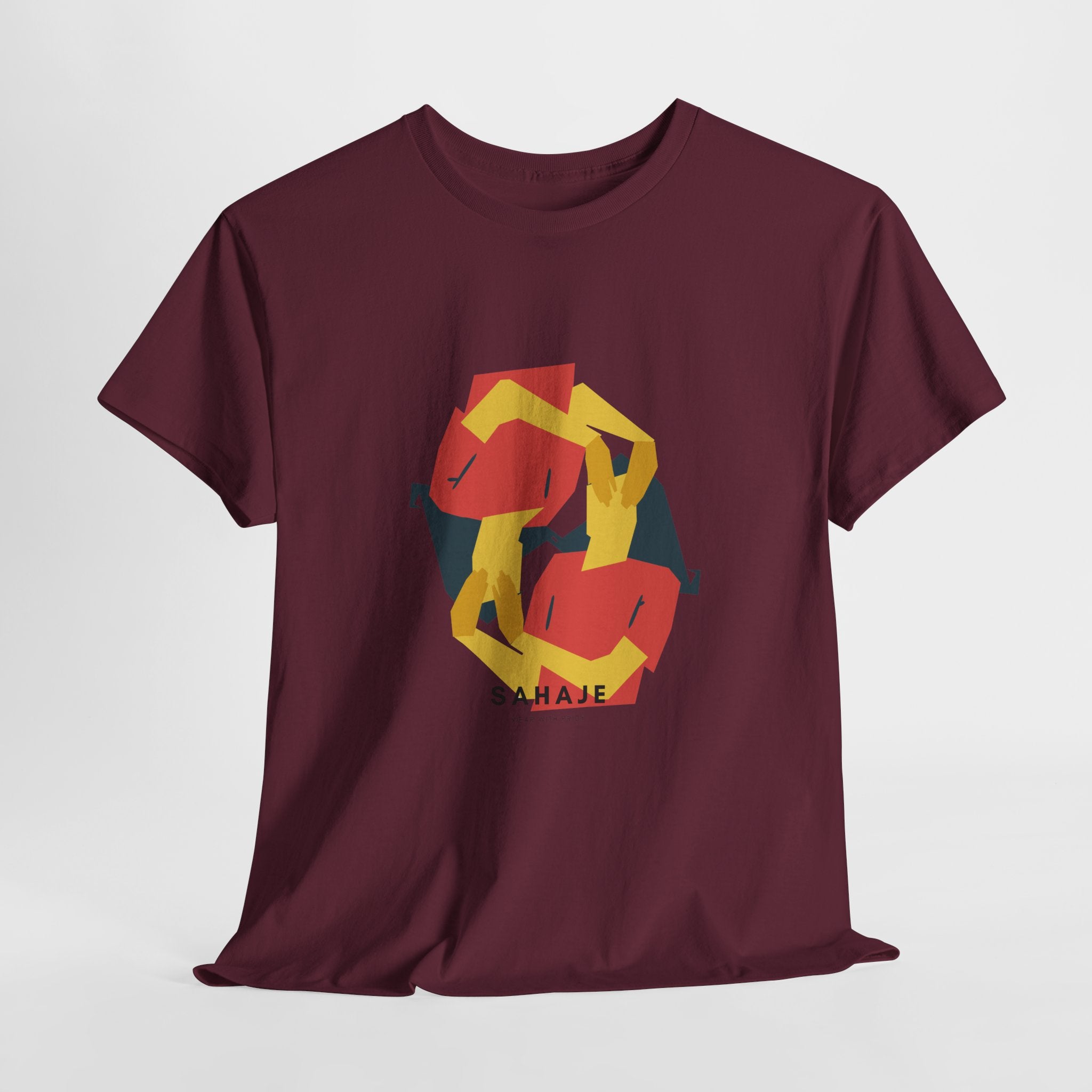 Geometric Fox Tee — Stylized Red & Yellow Fox Illustration T-Shirt