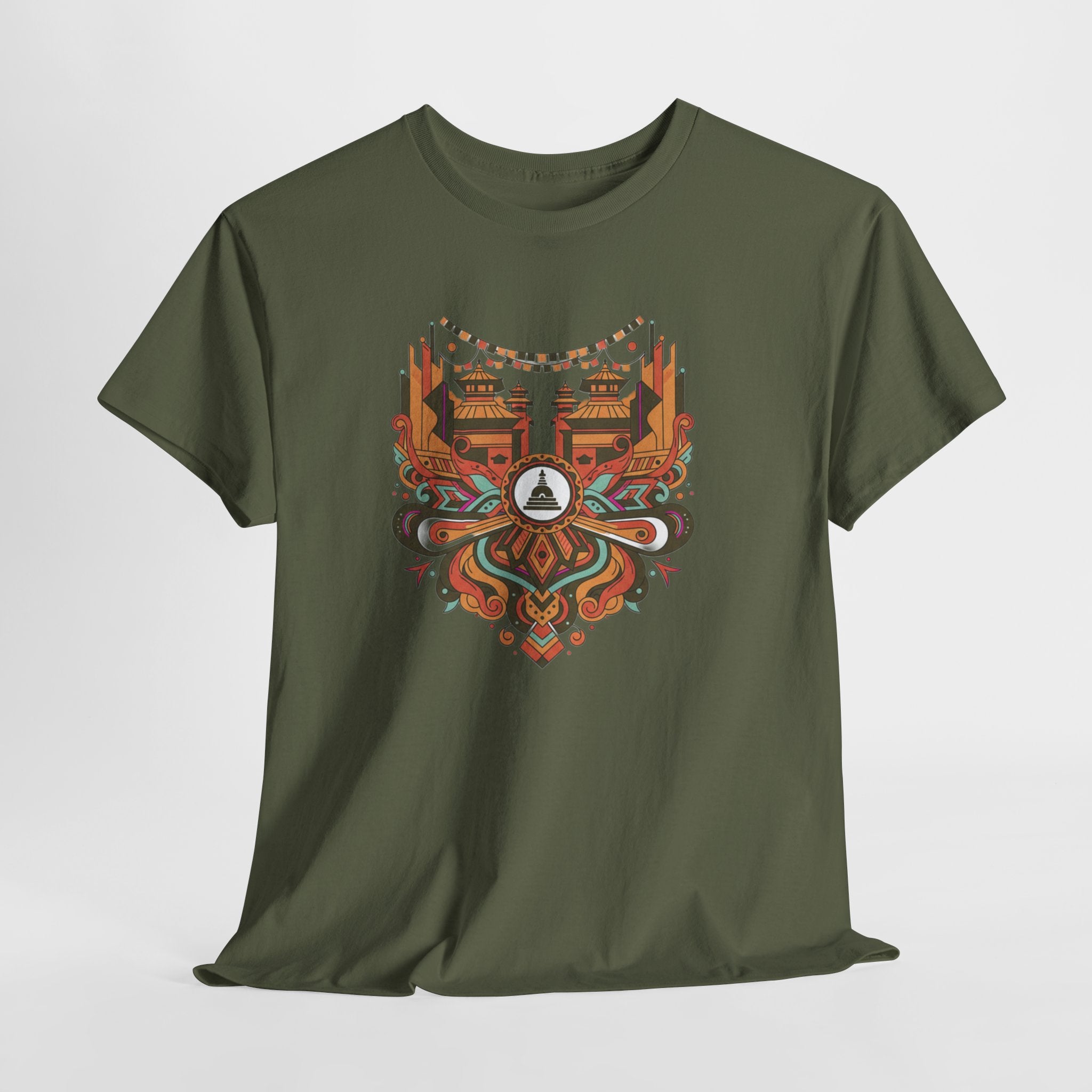 Mandala Cityscape Tee — Boho Urban Art Graphic T-Shirt