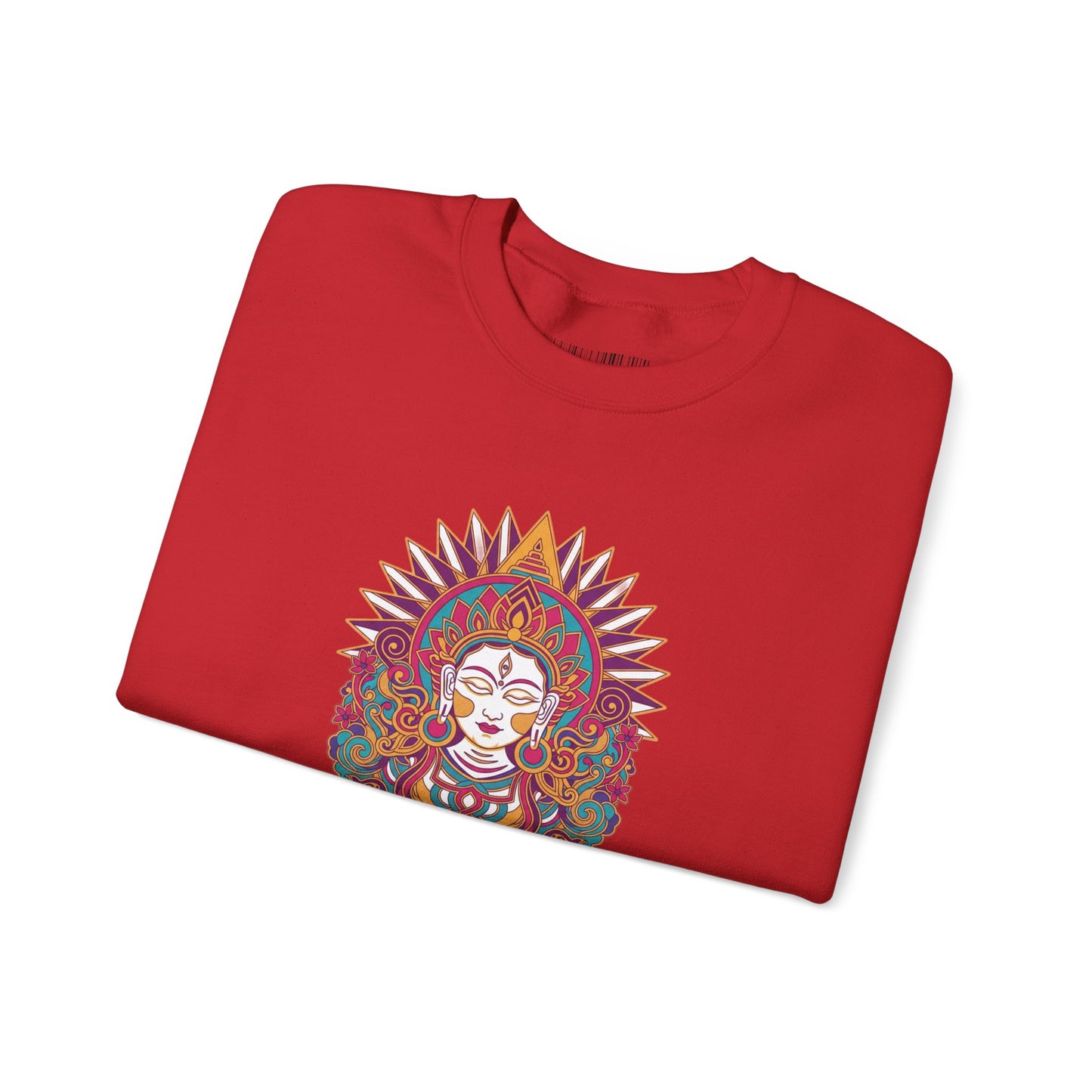 Crewneck Sweatshirt — Colorful Mandala Goddess Graphic
