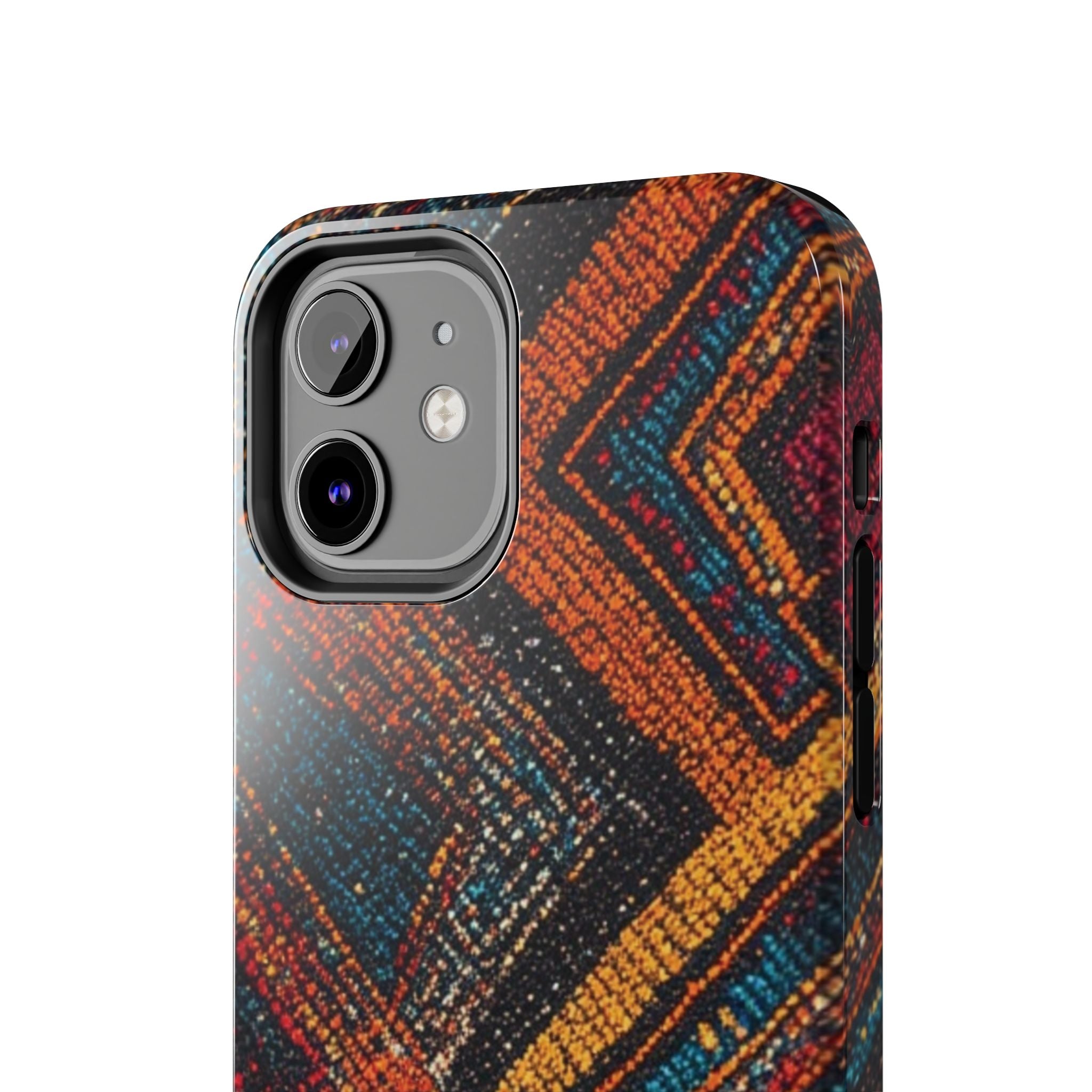 Tough Phone Case — Boho Geometric Rug Pattern, Protective iPhone Cover