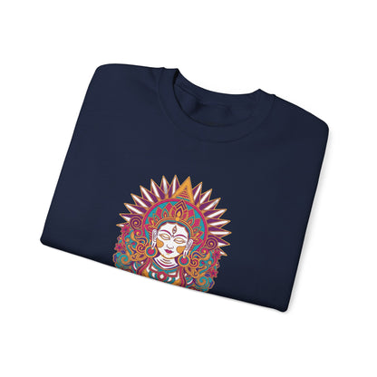 Crewneck Sweatshirt — Colorful Mandala Goddess Graphic