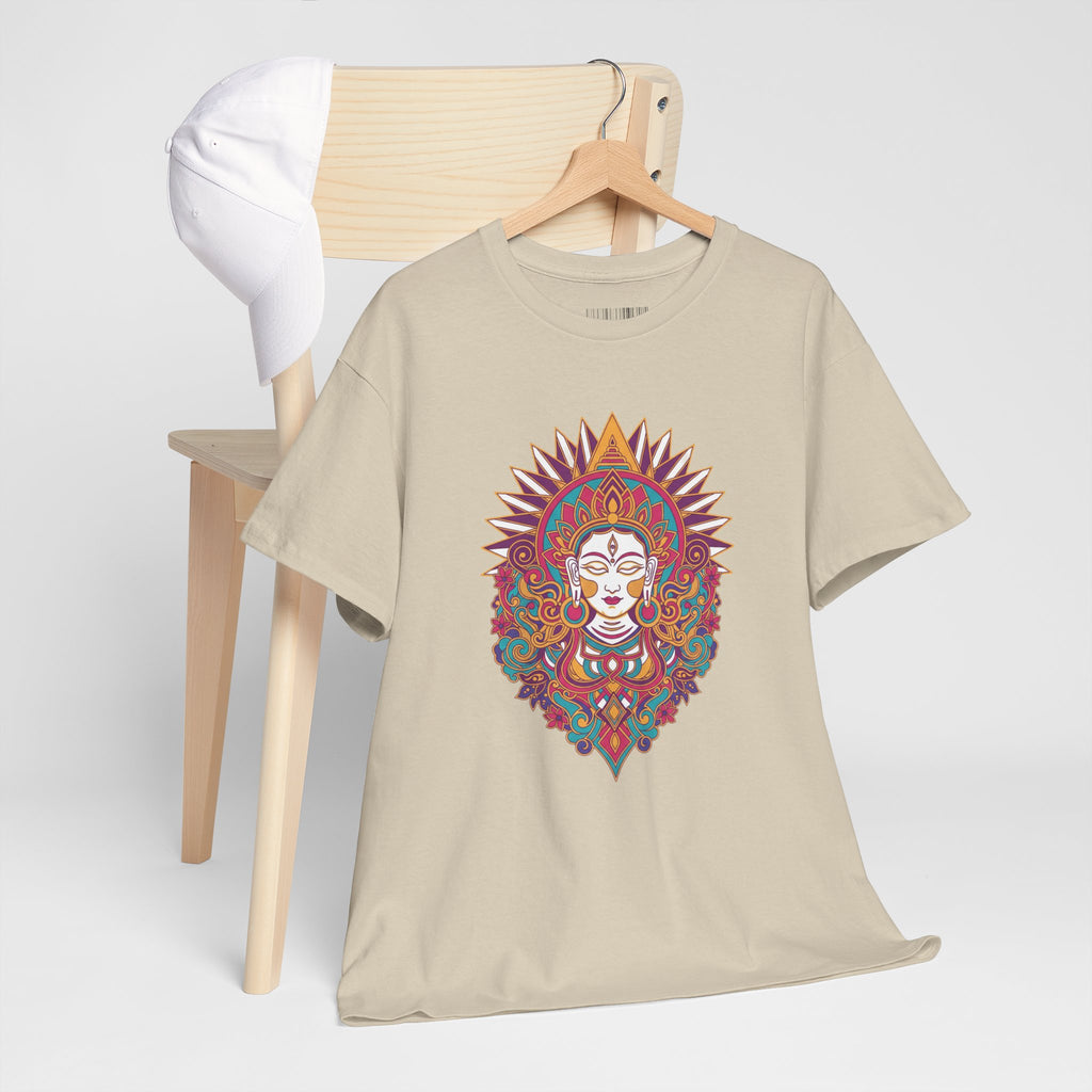 Spiritual Goddess Sun Mandala Tee — Colorful Boho Yoga T‑Shirt