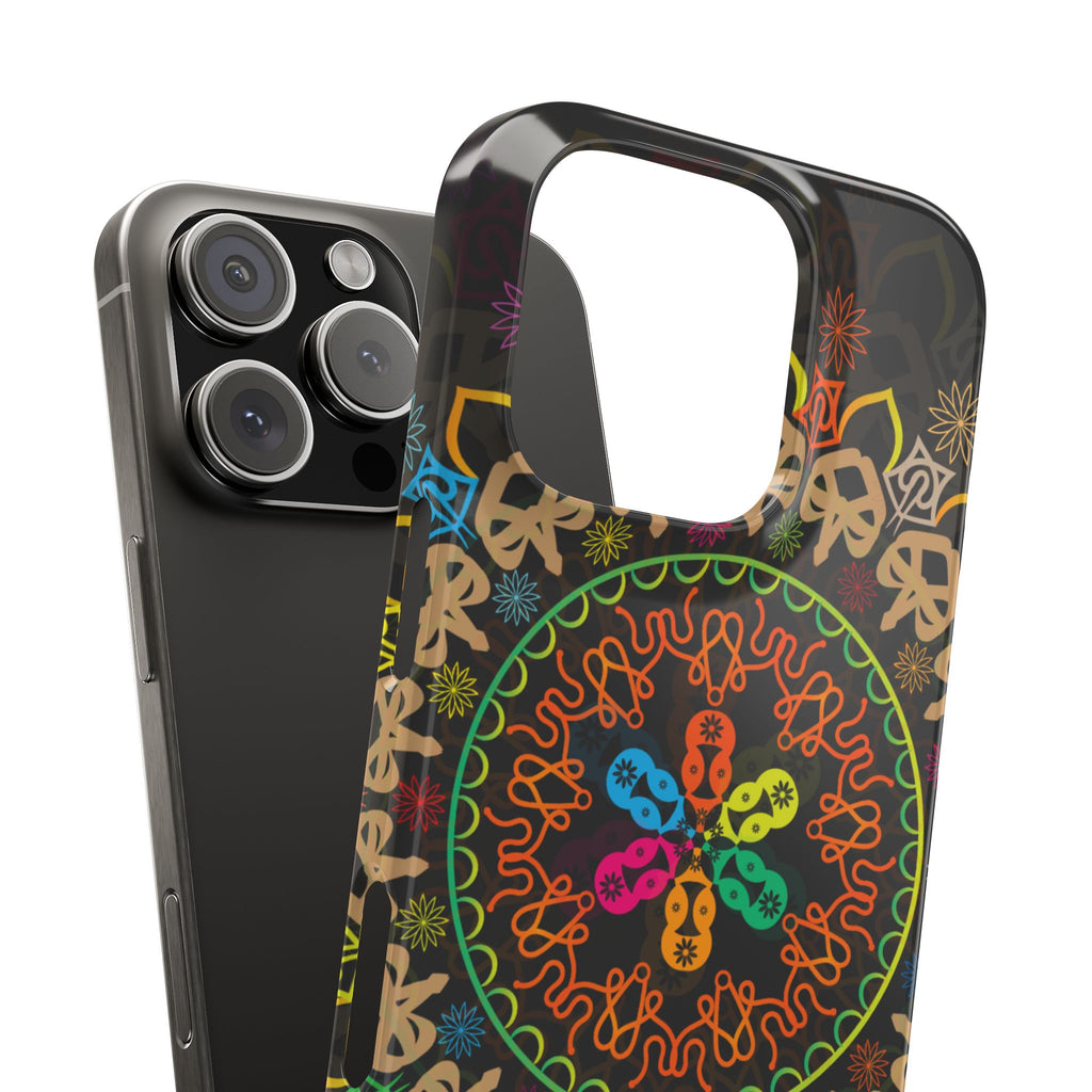 Tropical Mandala Phone Case, Colorful Slim Phone Case, Trendy Phone Cover, Artistic Gift, Eco-Friendly Phone Accessory