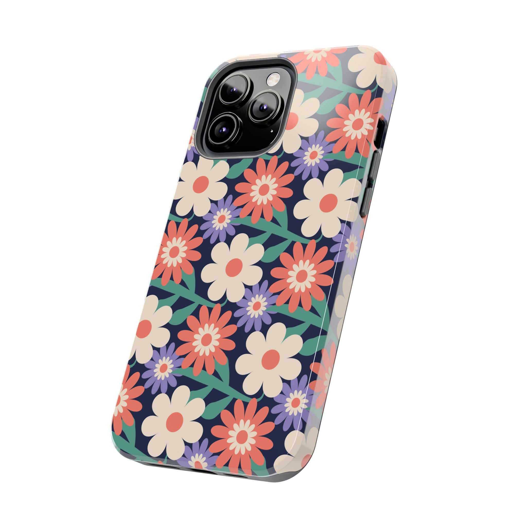 Floral Tough Phone Case — Retro Daisies Protective Phone Cover