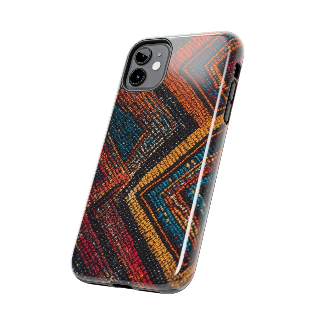 Tough Phone Case — Boho Geometric Rug Pattern, Protective iPhone Cover