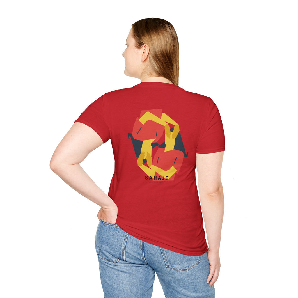 Abstract Geometric Graphic T-Shirt — 'Sahahe' Modern Art Back Print