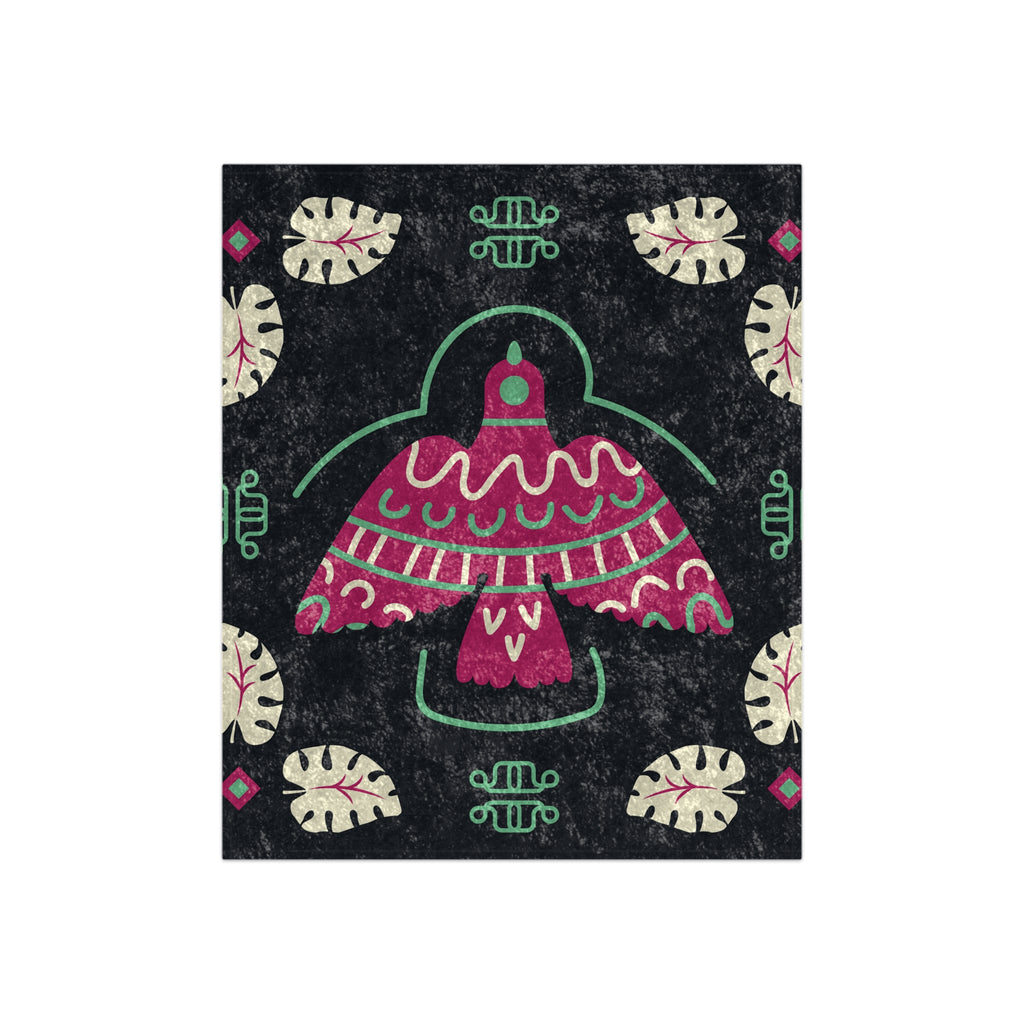 Crushed Velvet Blanket — Boho Pink Thunderbird Velvet Throw