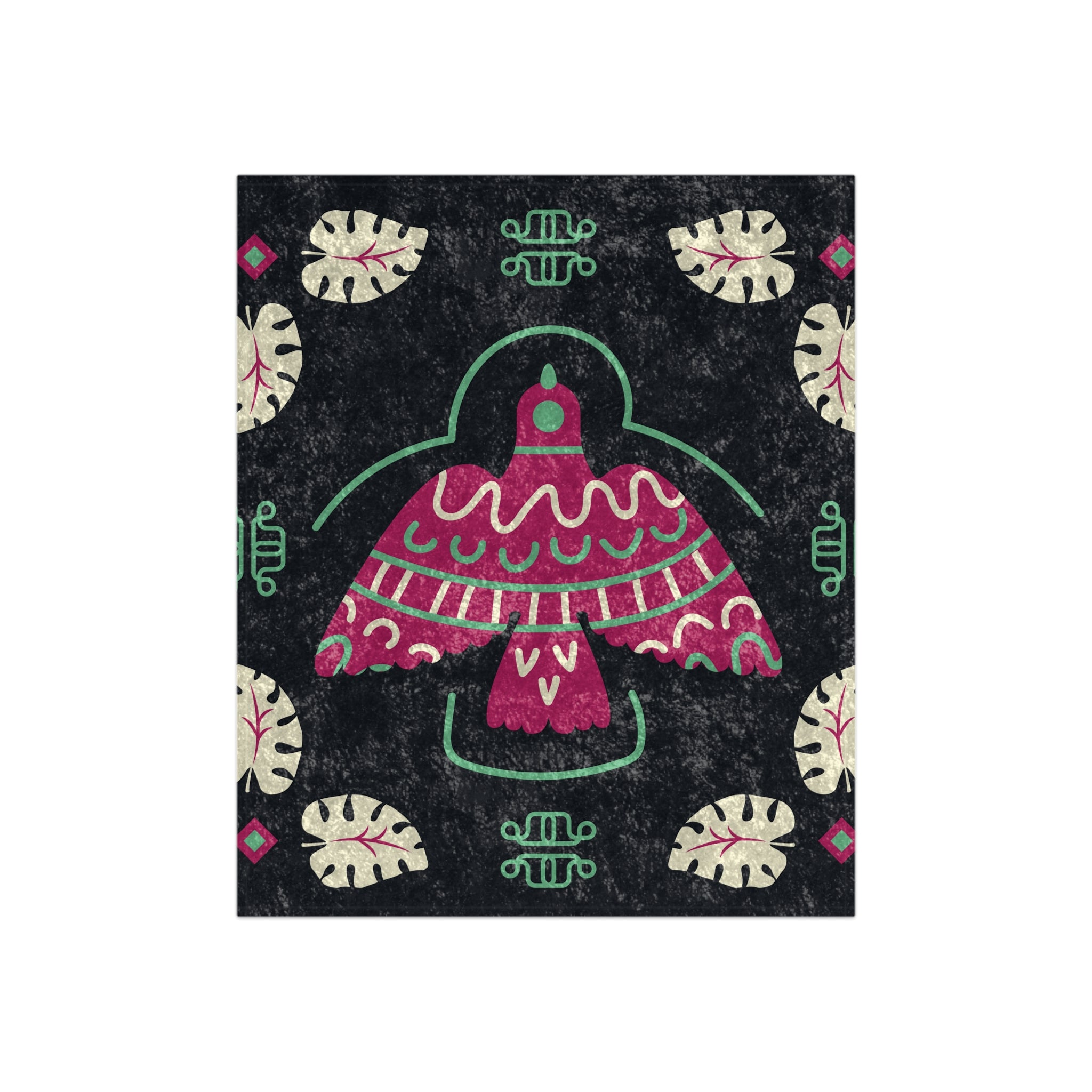 Crushed Velvet Blanket — Boho Pink Thunderbird Velvet Throw