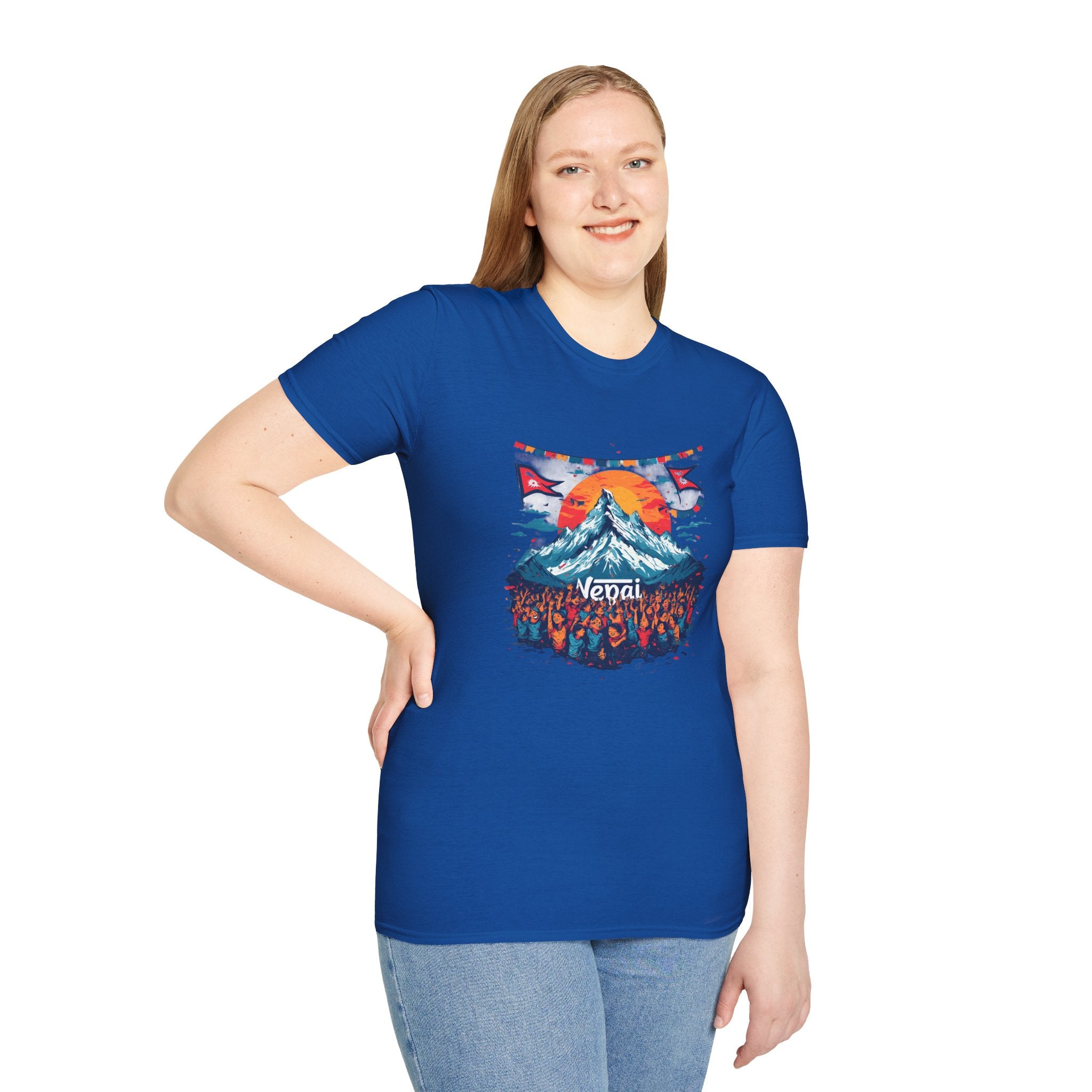 Nepal Mountain Sunrise T-Shirt — Retro Trekking Graphic Tee
