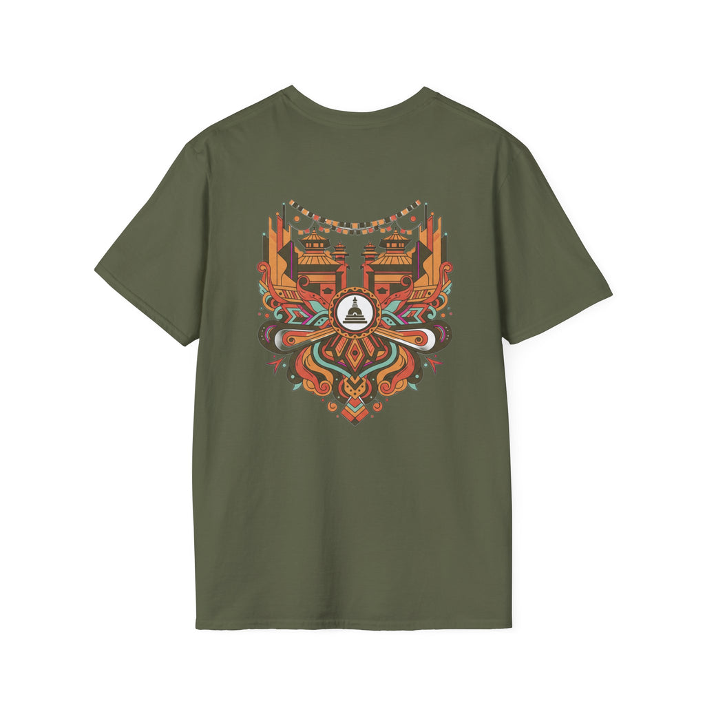 Festival Temple Graphic T-Shirt — Autumn Tribal Shrine Design