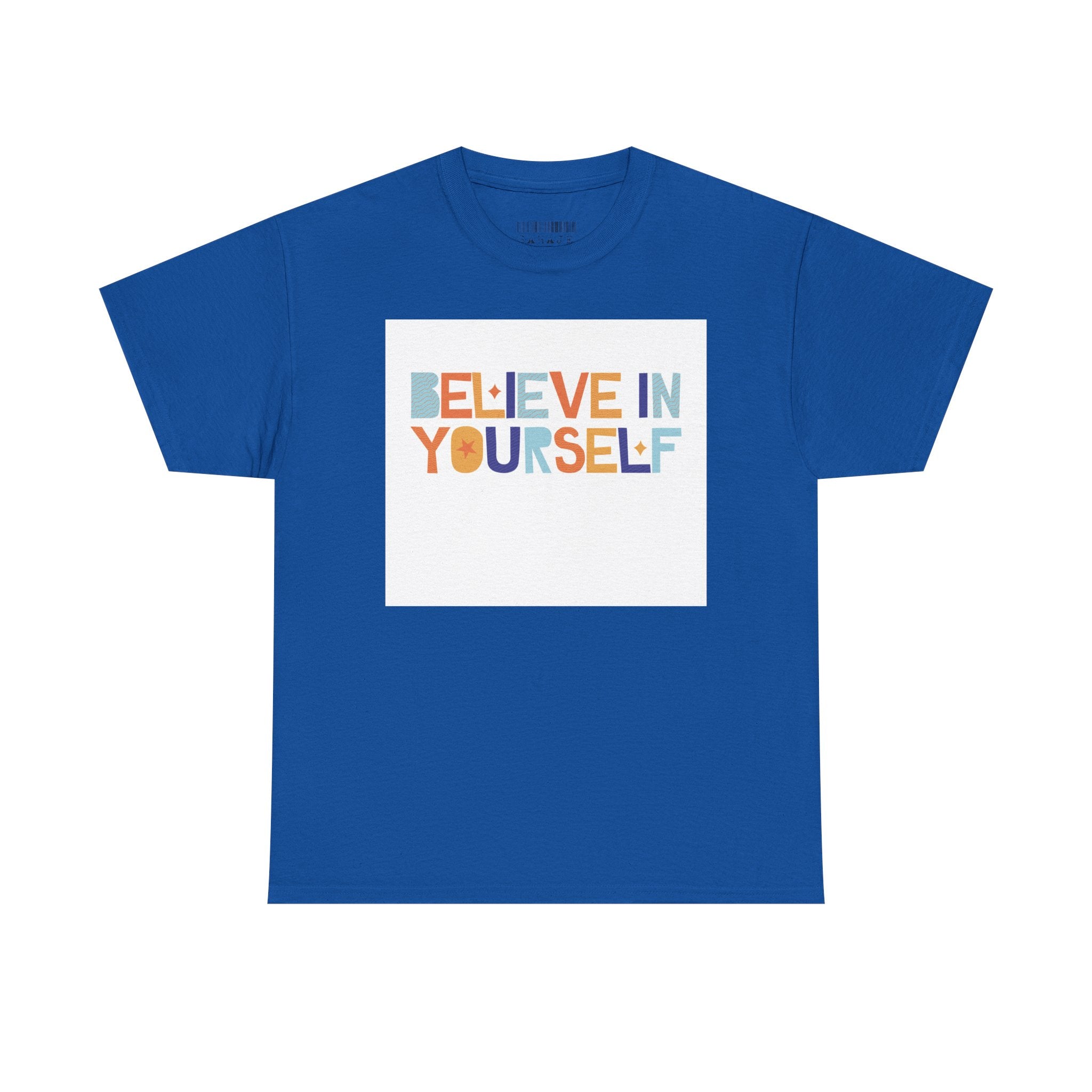 T-Shirt — "Believe in Yourself" Colorful Retro Motivational Tee