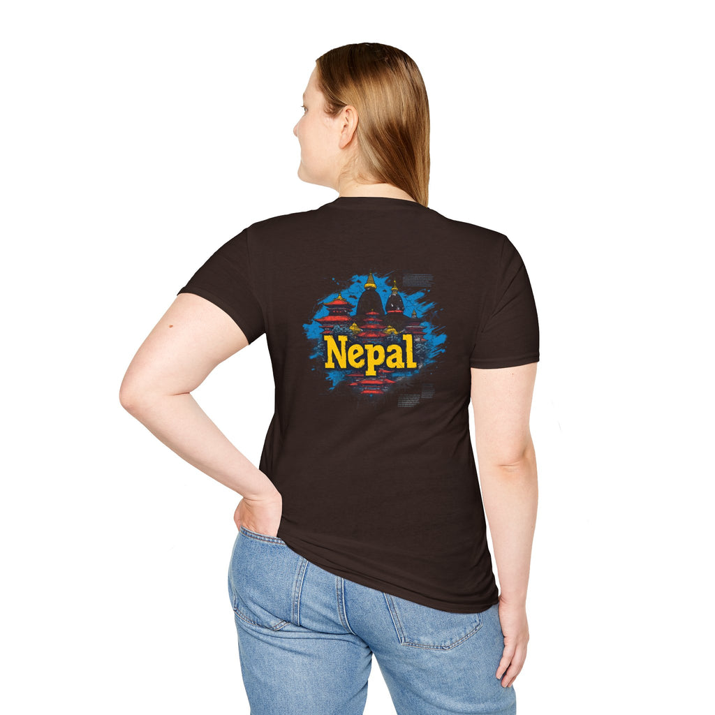 Nepal Souvenir T-Shirt — Stupa Sketch Graphic