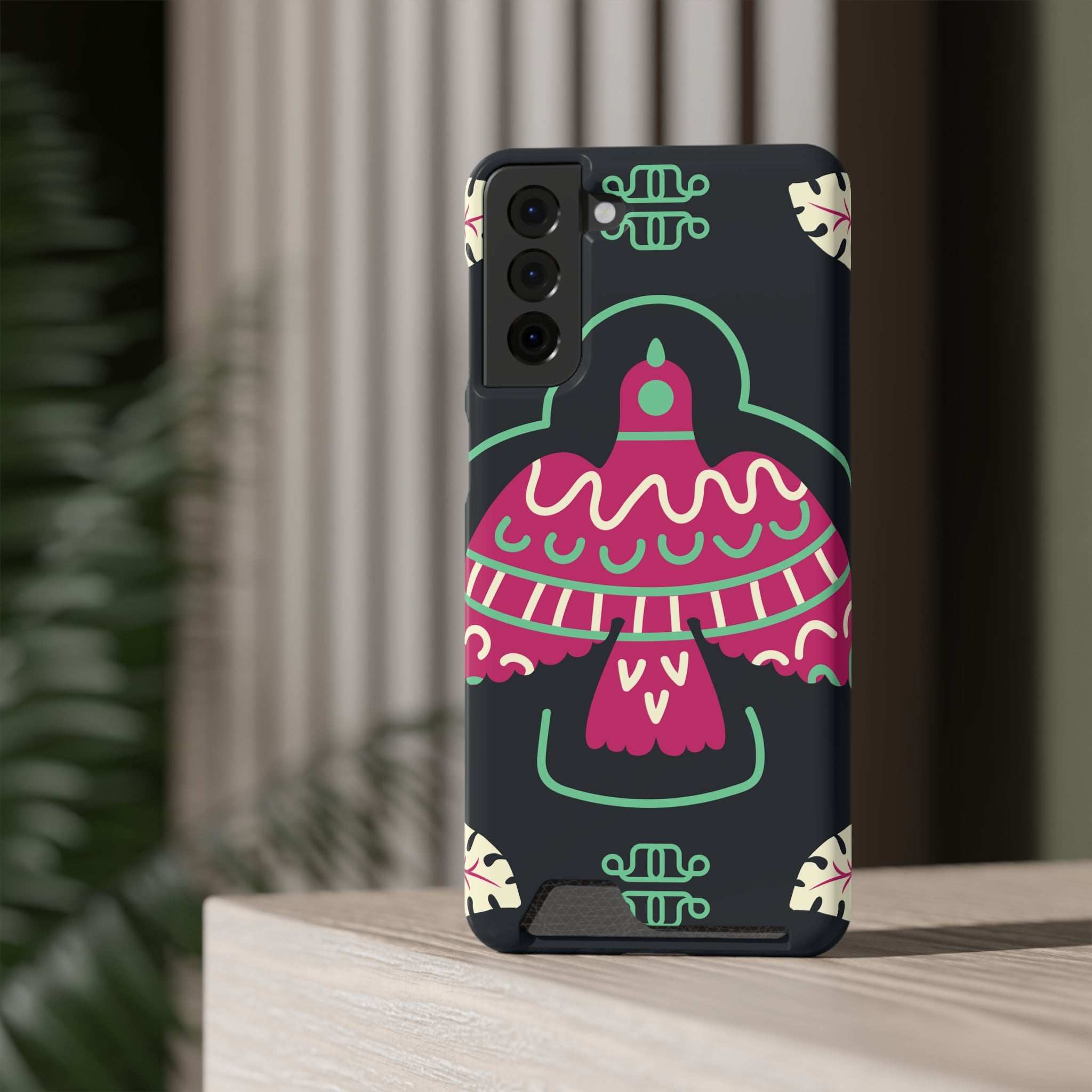 Vibrant Phone Case with Card Holder, Stylish Phone Accessory, Colorful Gift for Her, Boho Phone Cover, Trendy Mobile Case