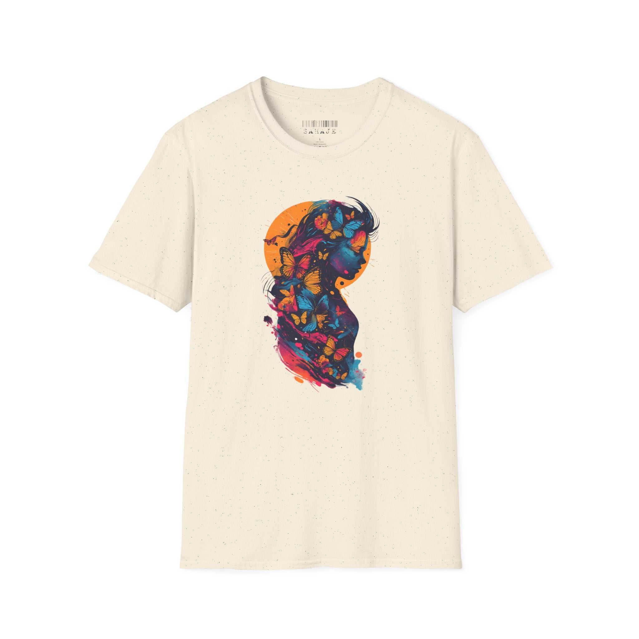 Butterfly Silhouette T-Shirt — Colorful Floral Profile Tee