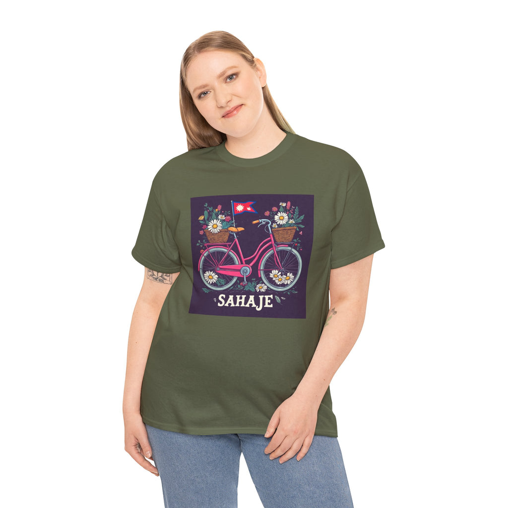 Sahaje Floral Bicycle T‑Shirt