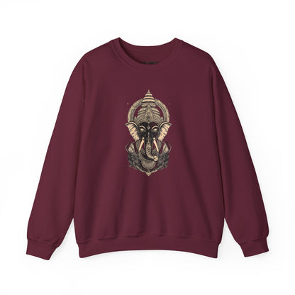 Elephant Mandala Crewneck Sweatshirt — Spiritual Indian-Inspired Graphic