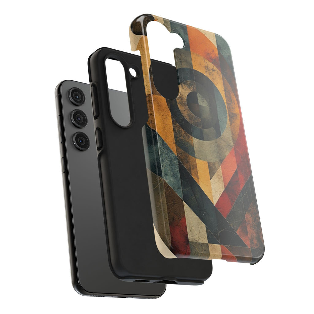 Retro Geometric Tough Phone Case — Vintage Target Circle Design