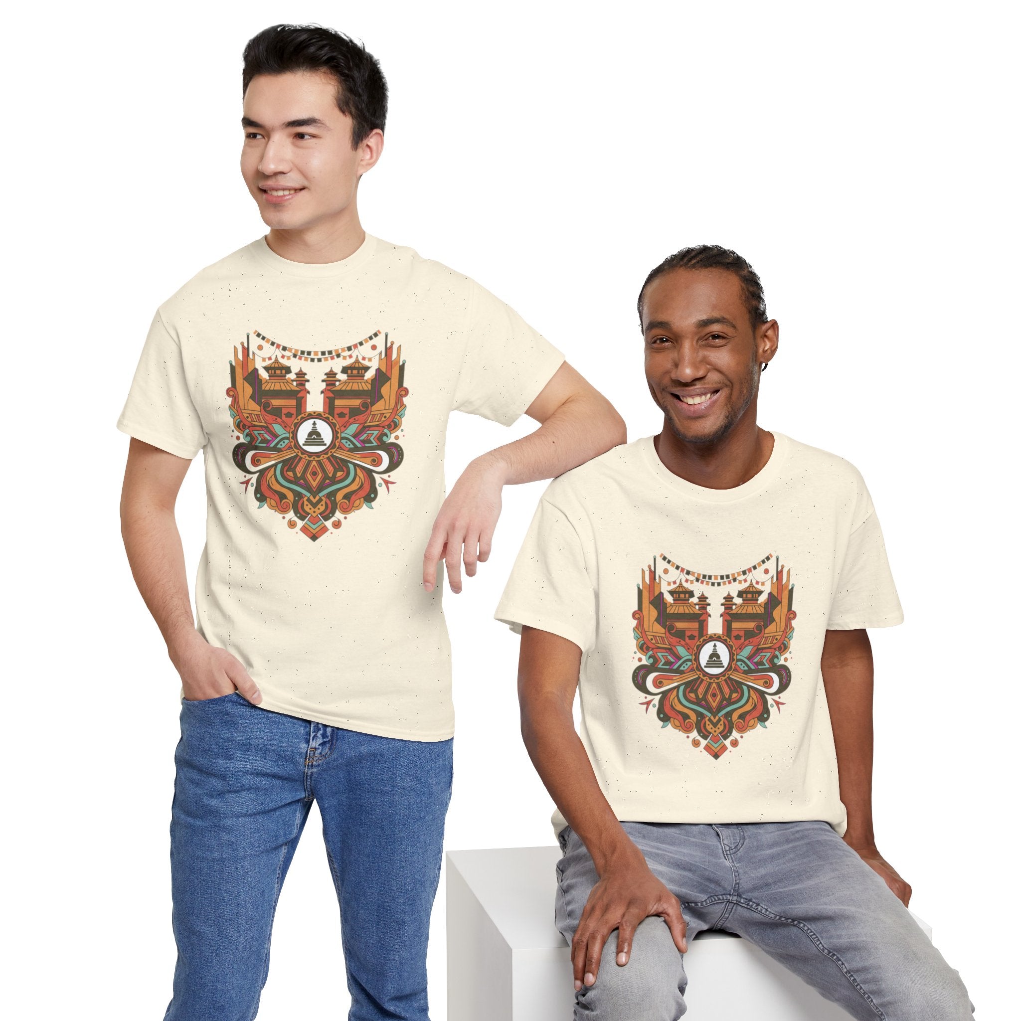 Mandala Cityscape Tee — Boho Urban Art Graphic T-Shirt