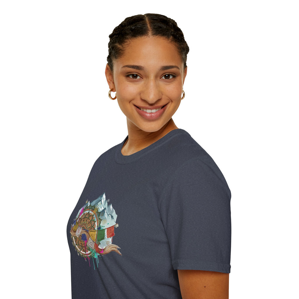Adventure Turtle Graphic T-Shirt — Mountain Shell Nature Art Tee
