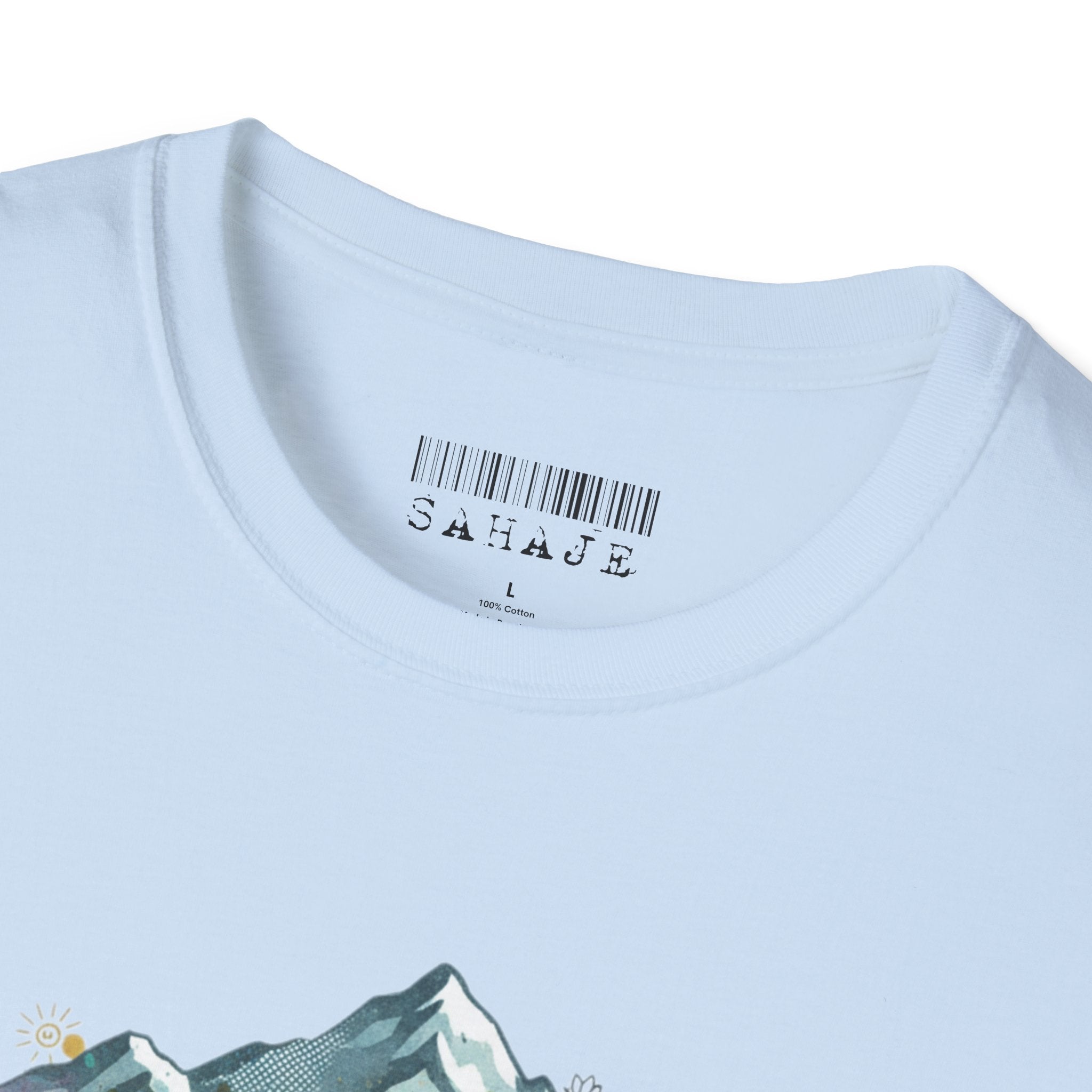 Adventure Compass T-Shirt — Mountain Compass with Prayer Flags & Colorful Globe