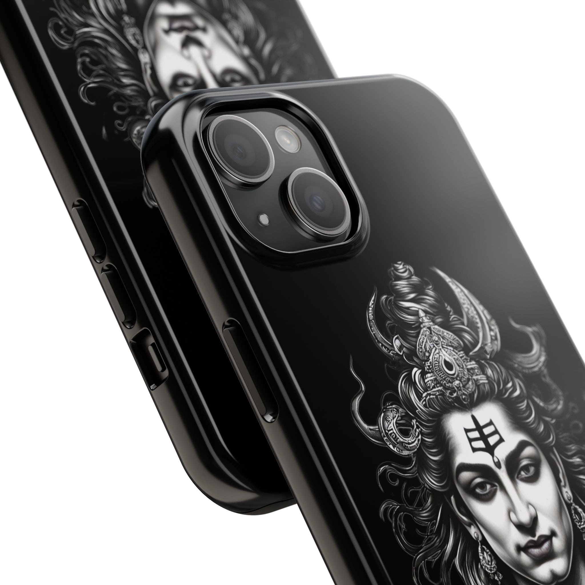 Phone Case — Intricate Lord Shiva Illustration on Black Tough Case