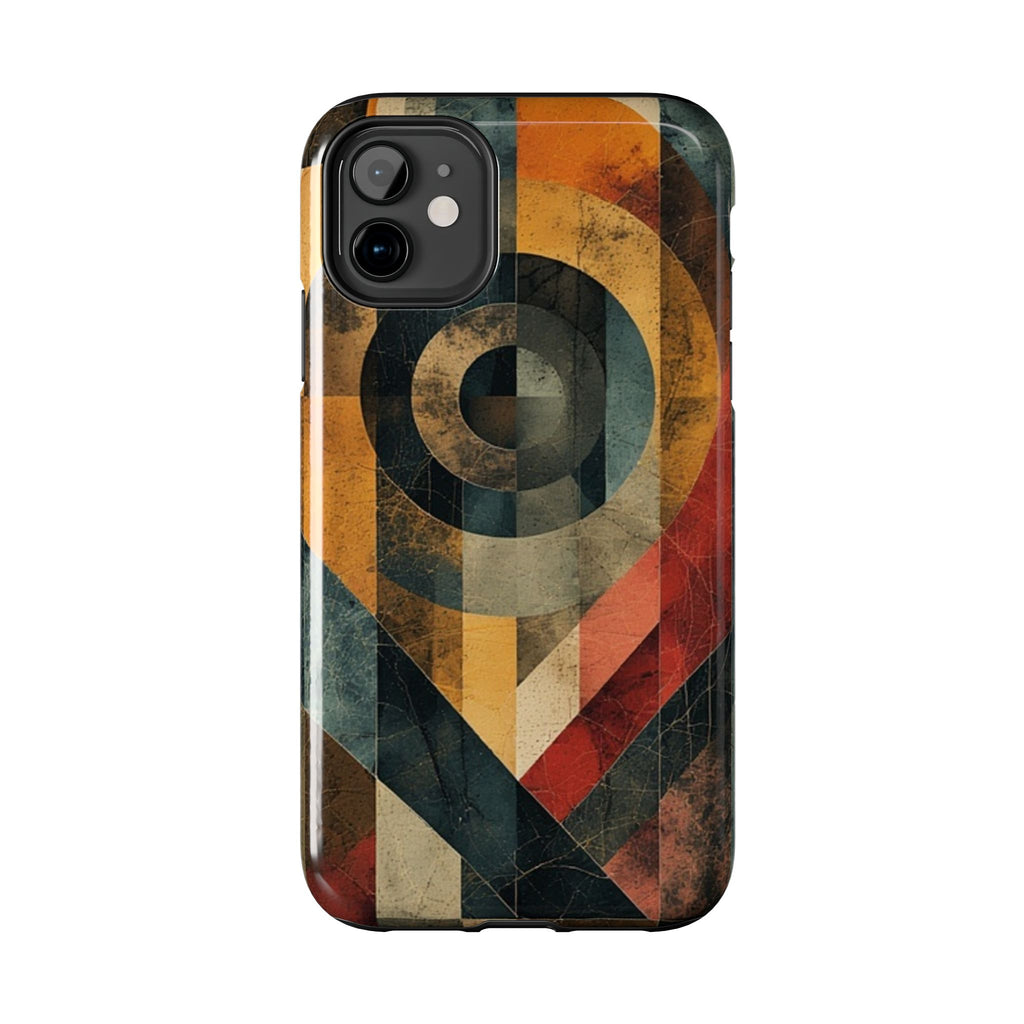 Retro Geometric Tough Phone Case — Vintage Target Circle Design
