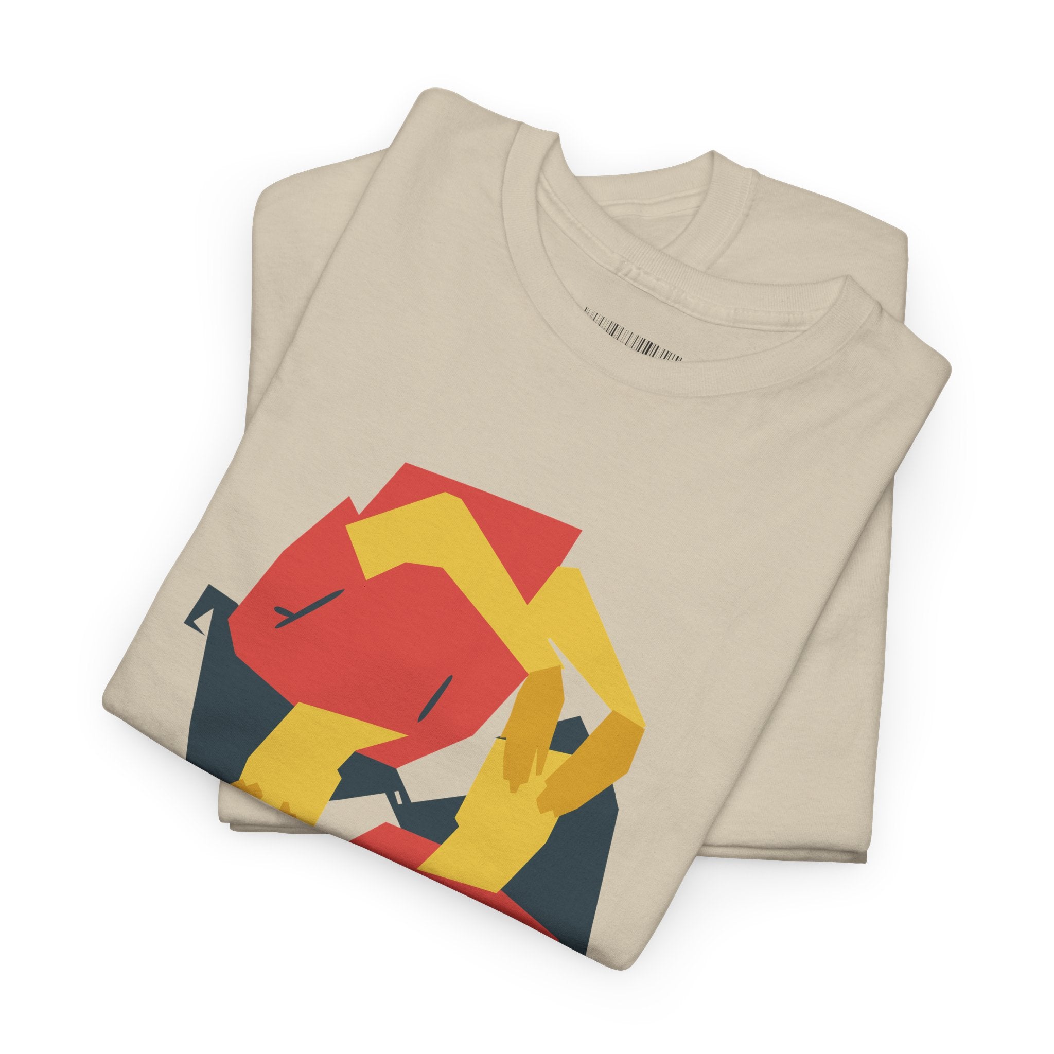Foxes in Hexagon Graphic Tee — Minimal Geometric Animal Shirt