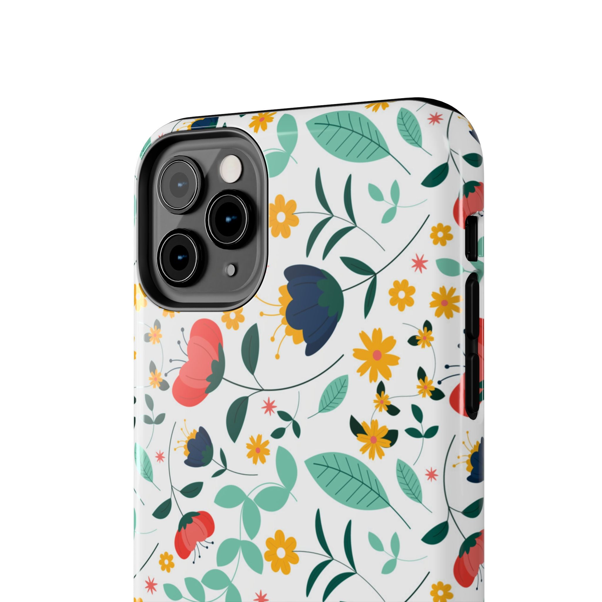Floral Pattern Tough Phone Case — Colorful Spring Flowers Phone Cover