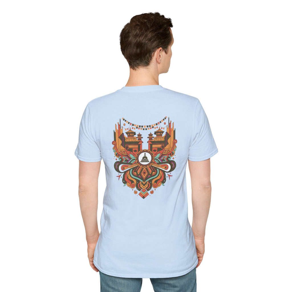 Festival Temple Graphic T-Shirt — Autumn Tribal Shrine Design