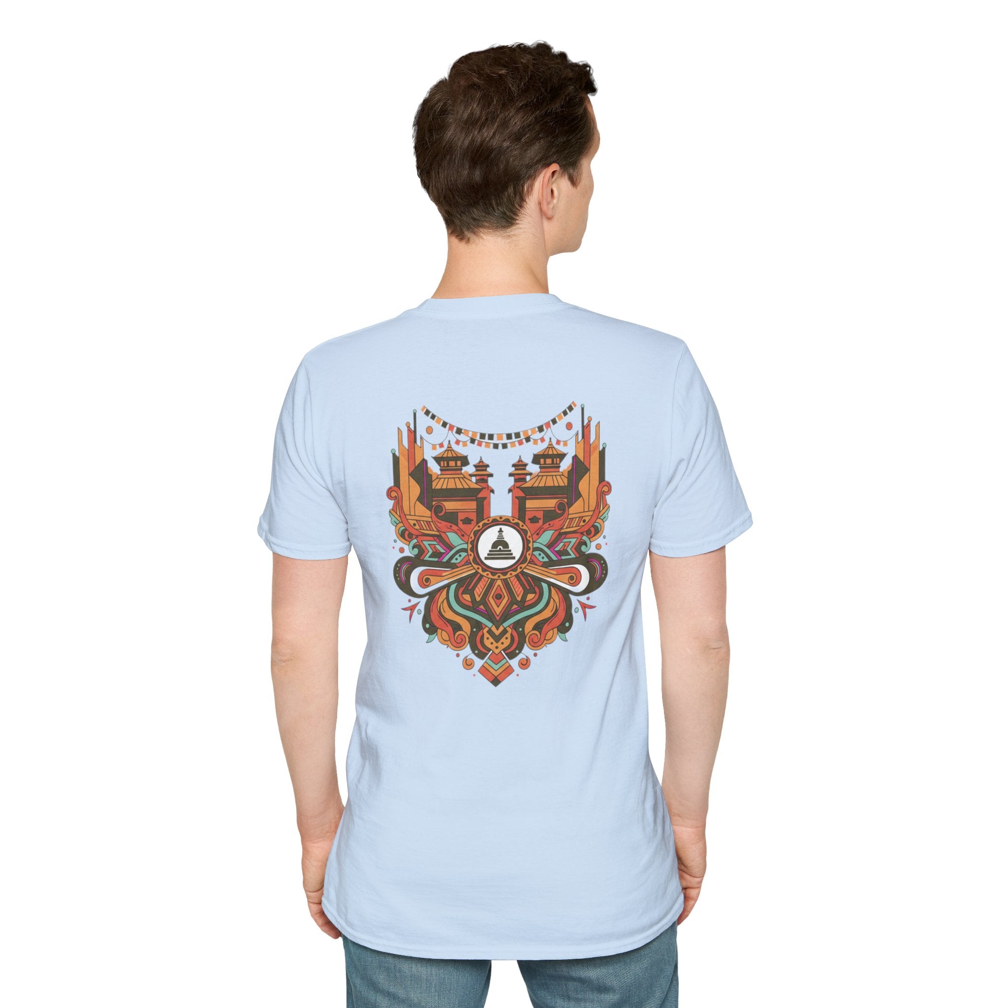 Festival Temple Graphic T-Shirt — Autumn Tribal Shrine Design