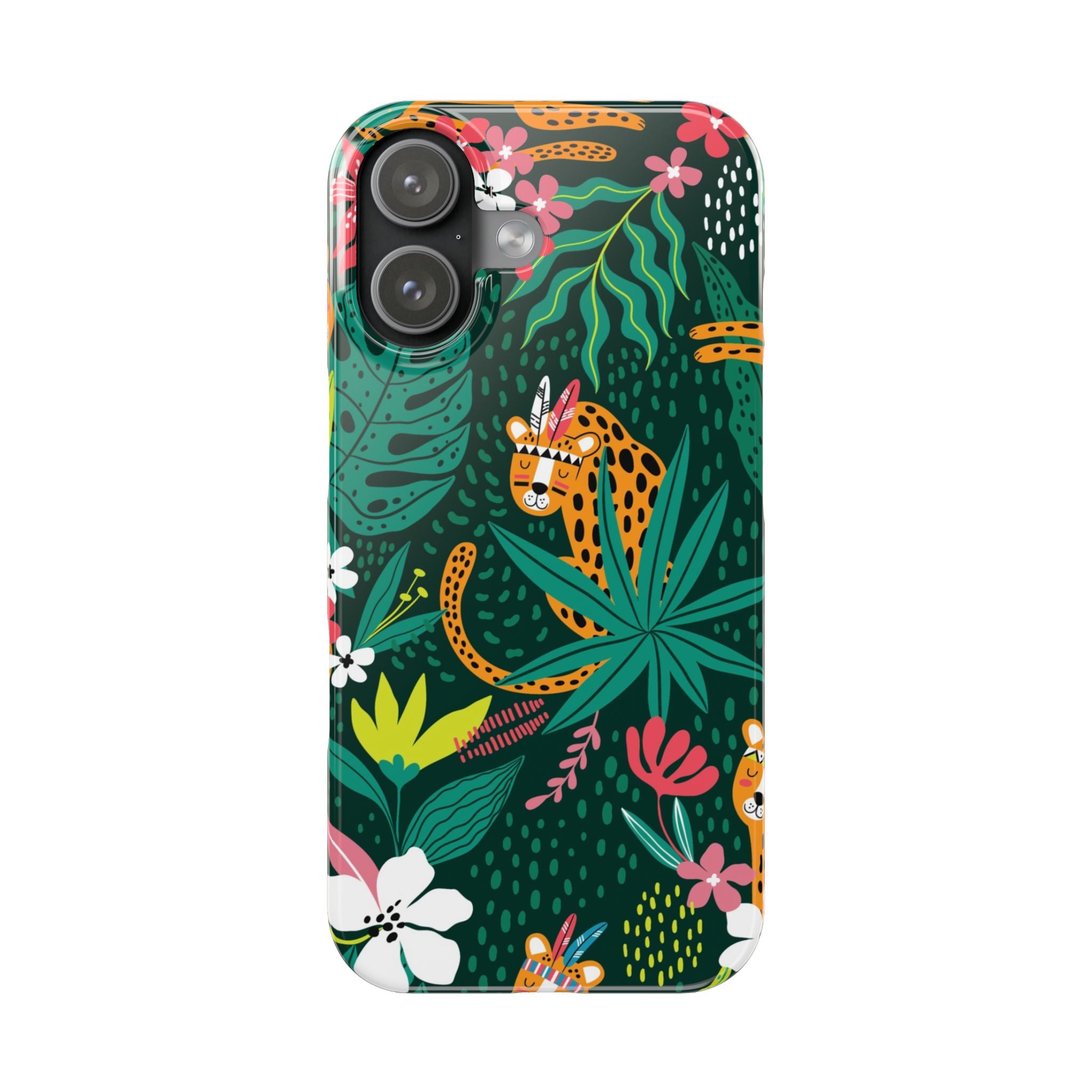 Slim Phone Case — Tropical Jungle Leopard Floral Pattern (Slim Protective Phone Cover)