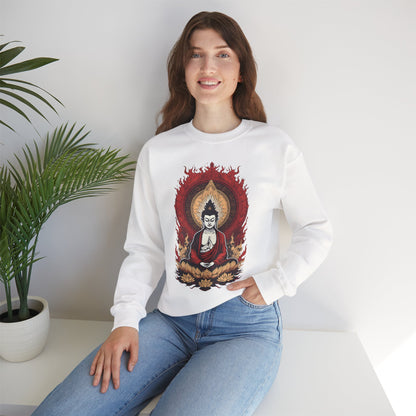 Buddha Lotus Flame Crewneck Sweatshirt